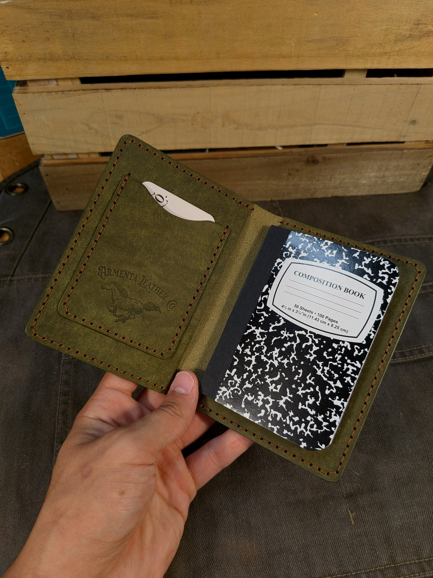 Small Journal Wallet - Moss Green