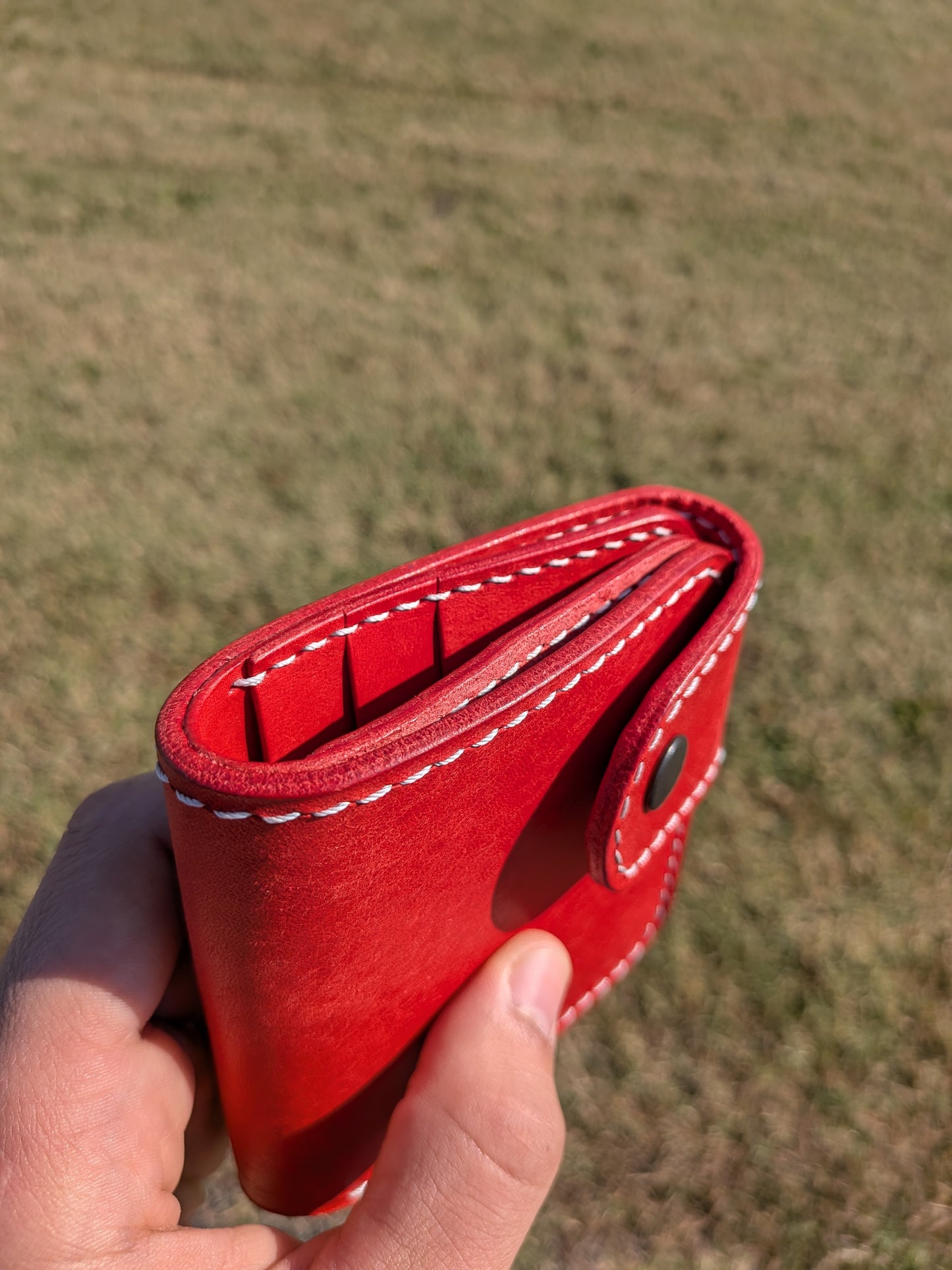 Short Snap Wallet - Red Pueblo w/ Crystal Blue