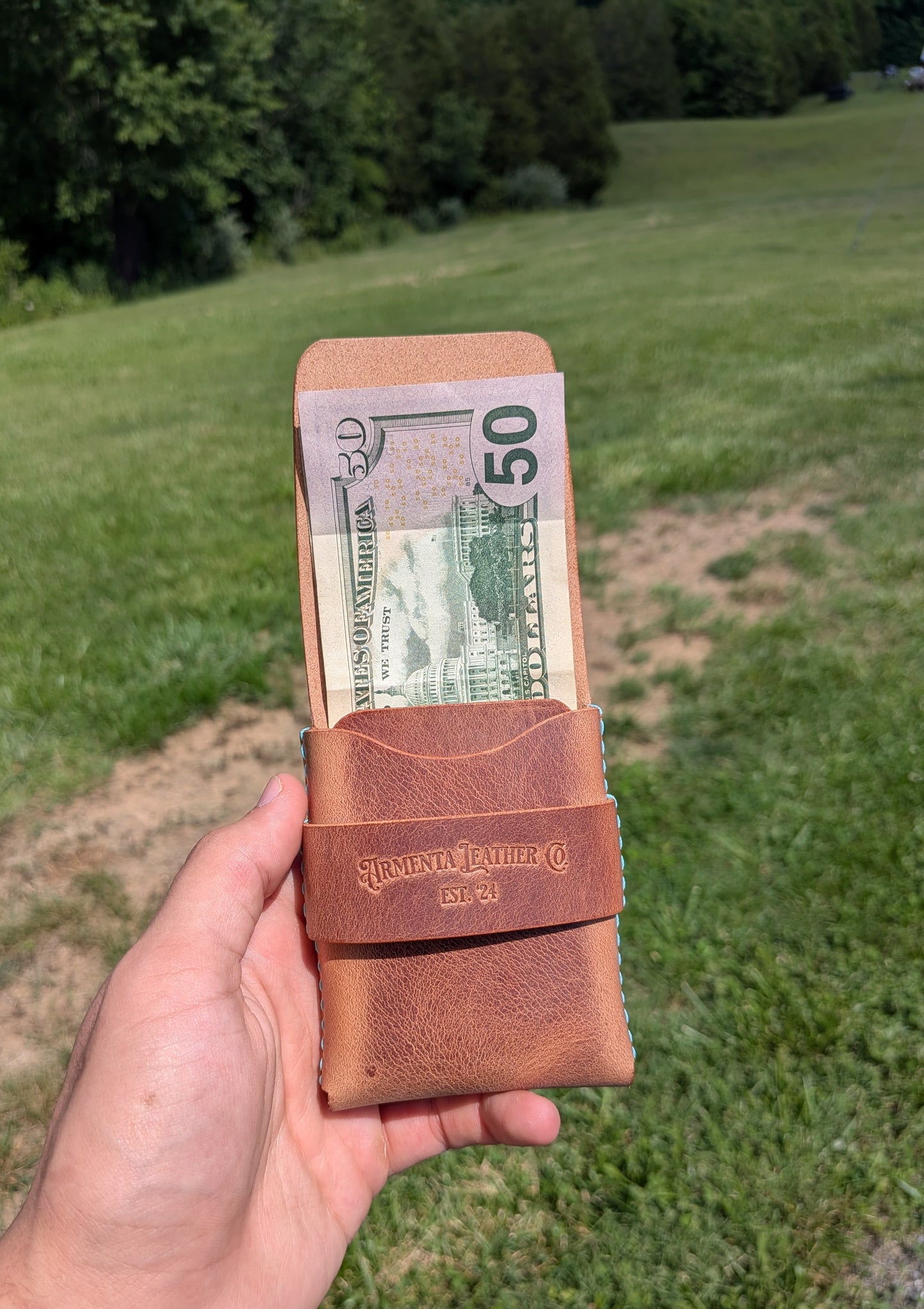 One Off Flap Wallet - Sedona & Baby Blue