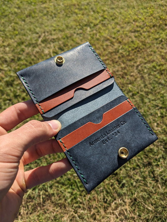 Monte Snap Wallet - Navy & Chestnut w/ Spruce