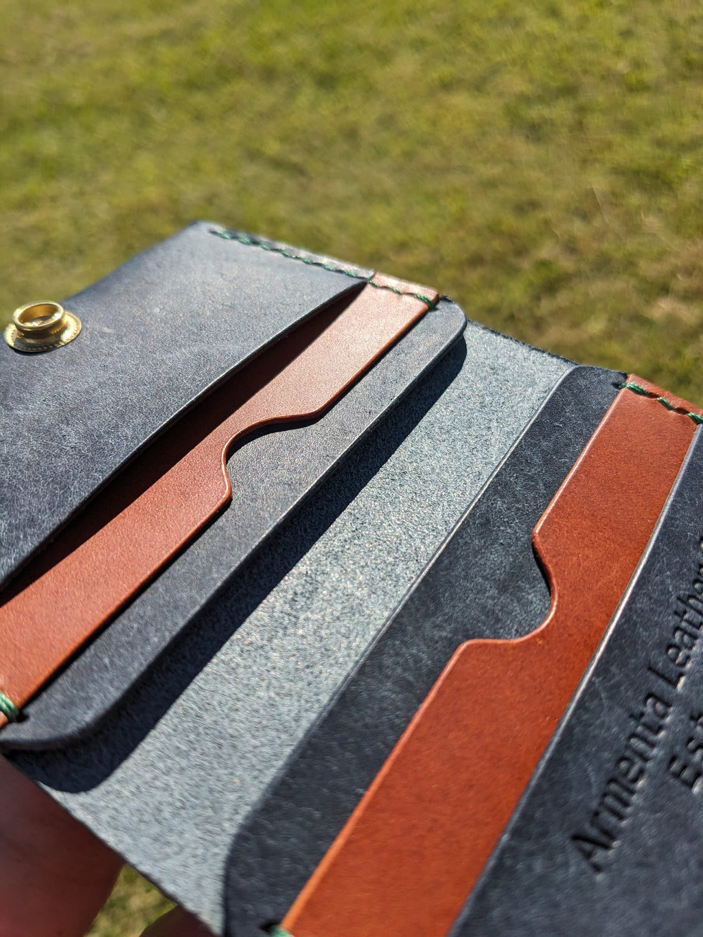 Monte Snap Wallet - Navy & Chestnut w/ Spruce