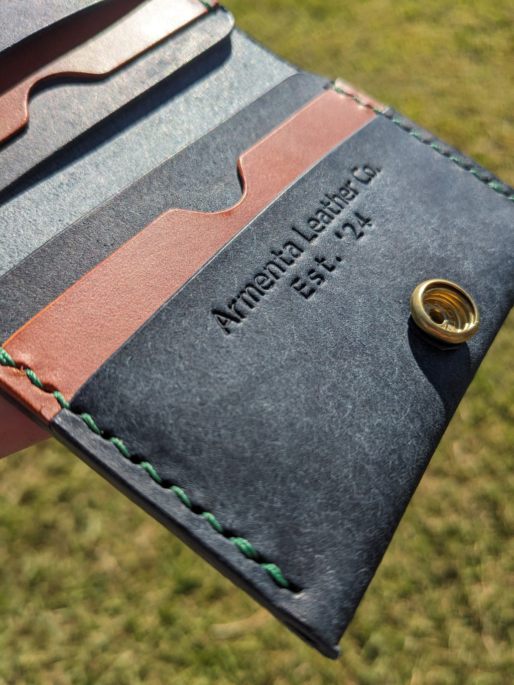 Monte Snap Wallet - Navy & Chestnut w/ Spruce