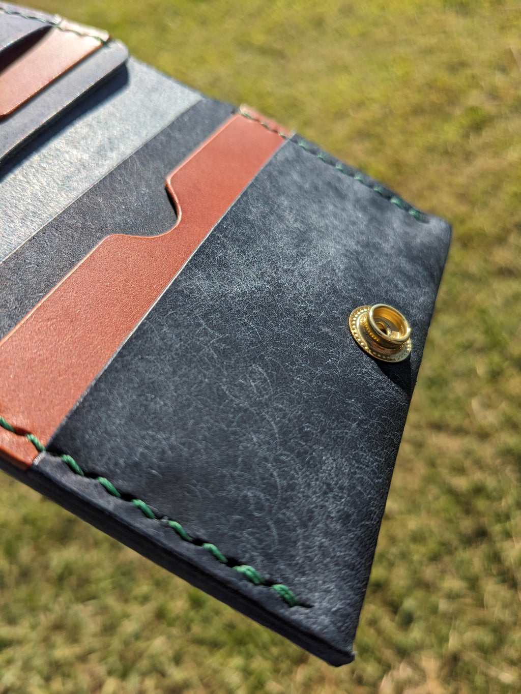 Monte Snap Wallet - Navy & Chestnut w/ Spruce