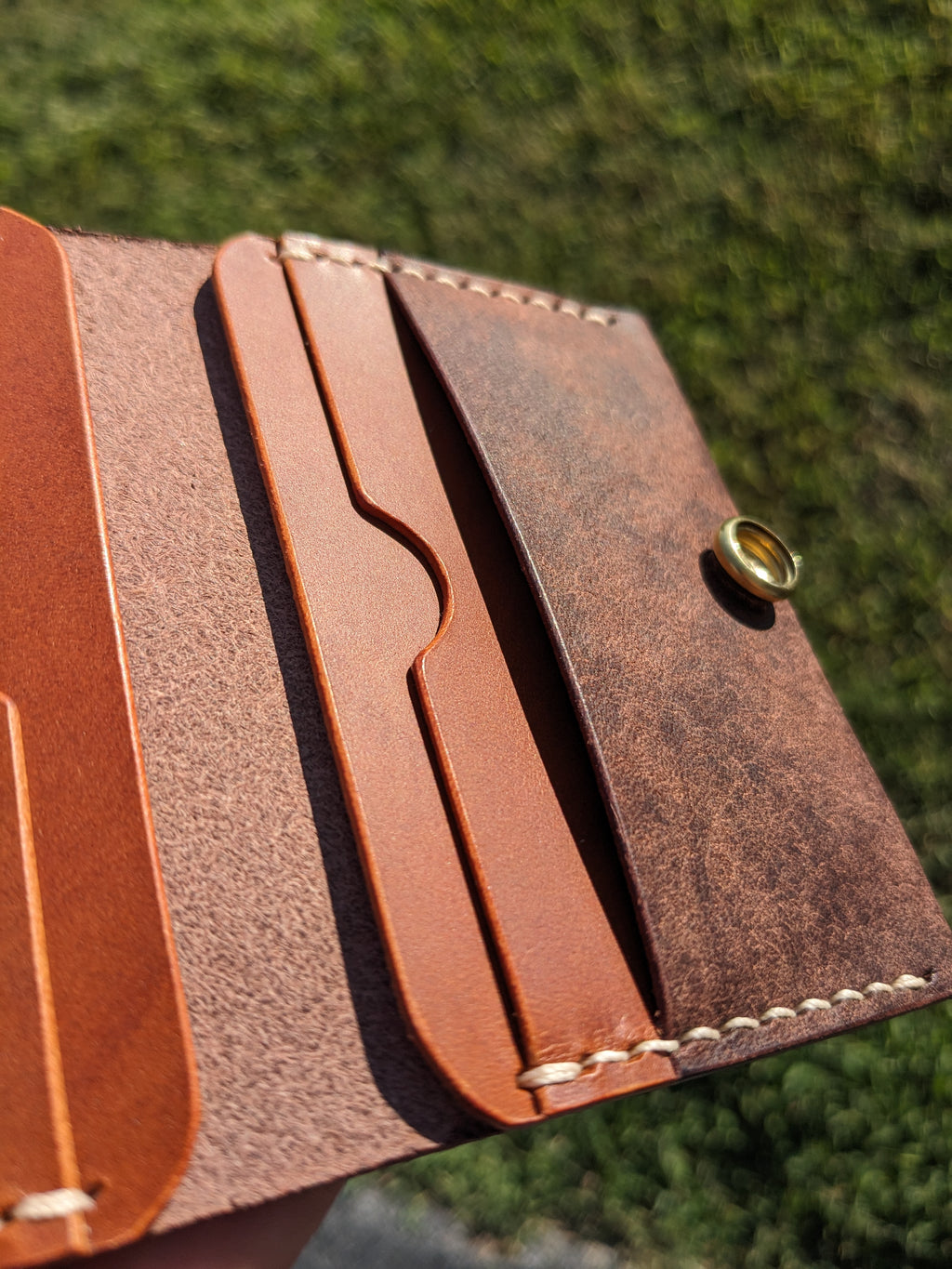 Monte Snap Wallet - Tobacco & Chestnut w/ Light Peach