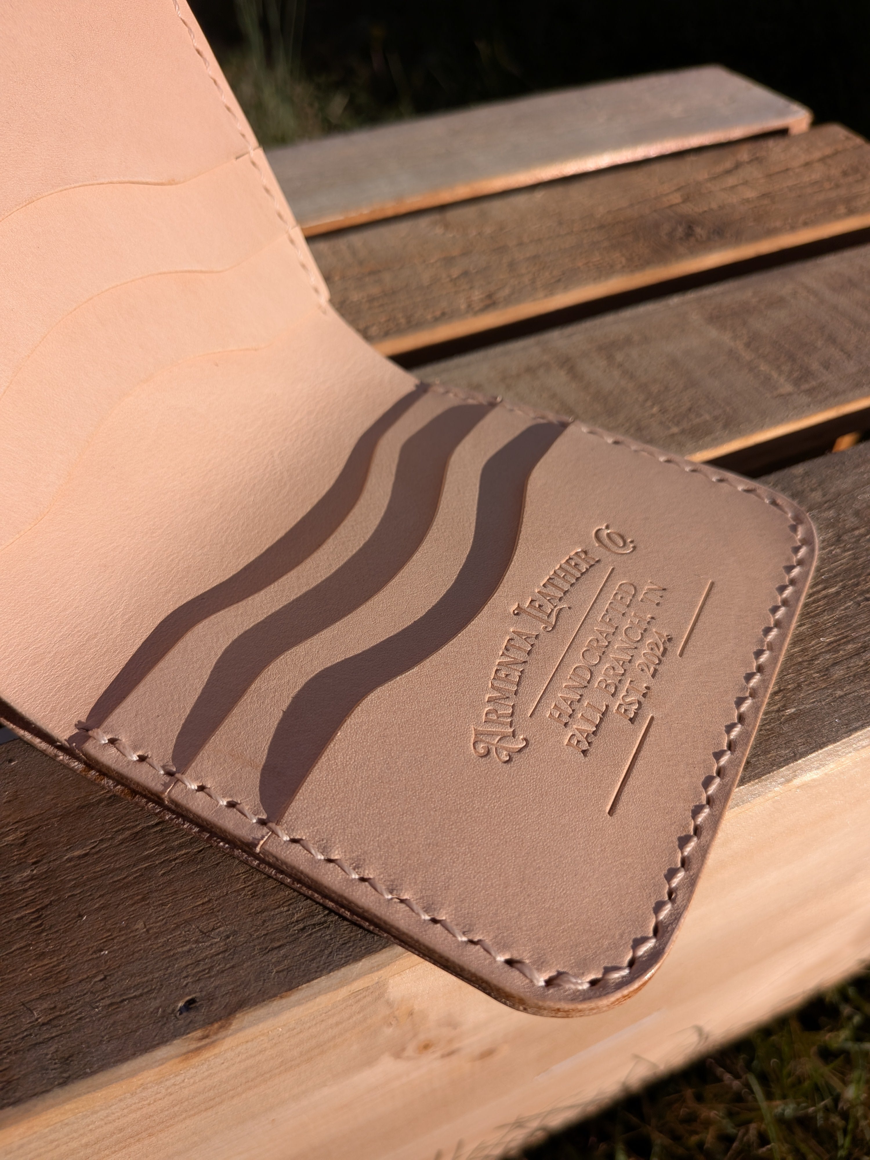 Short Snap Wallet - Raw Natural w/ Light Peach