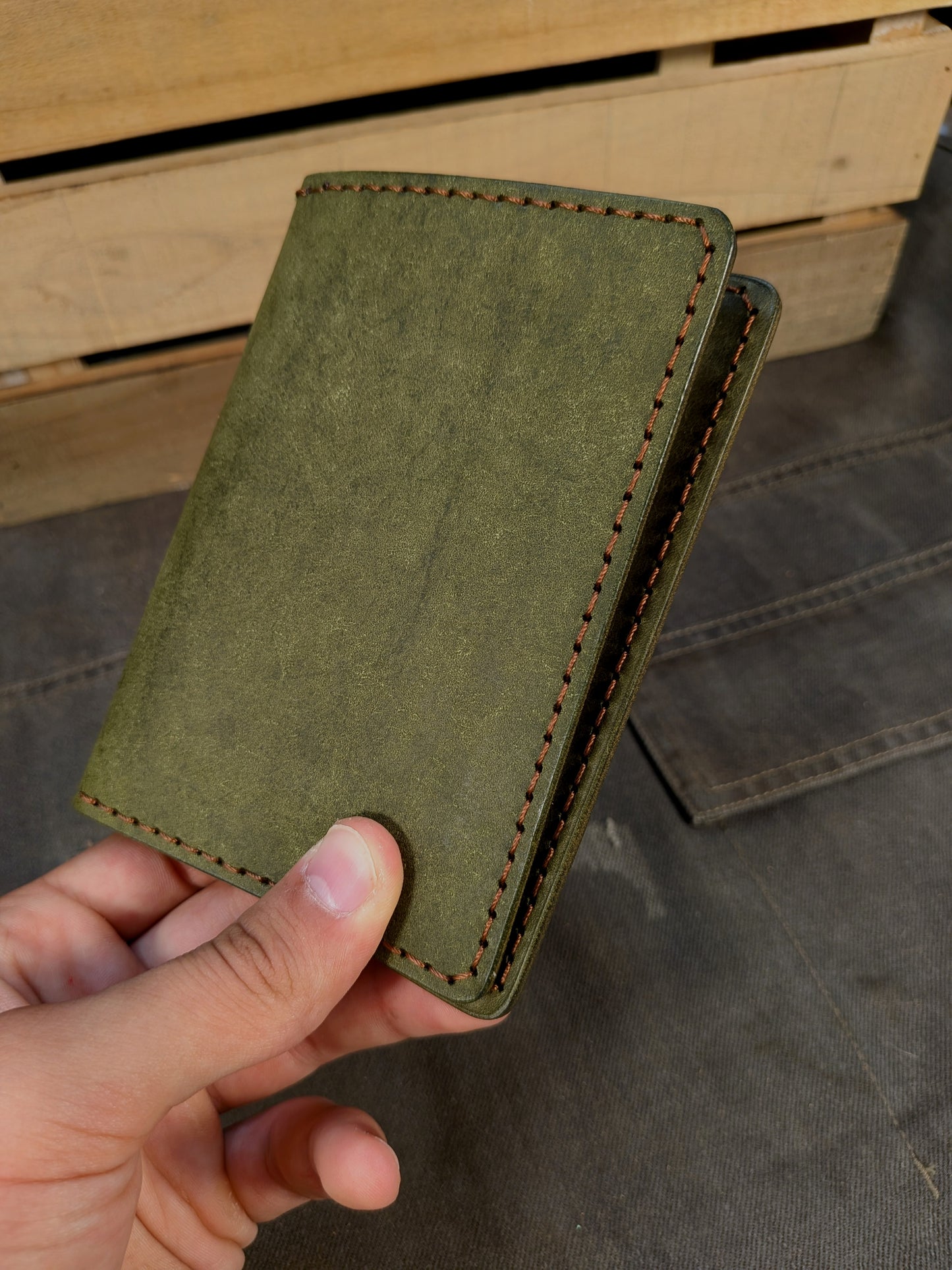 Small Journal Wallet - Moss Green