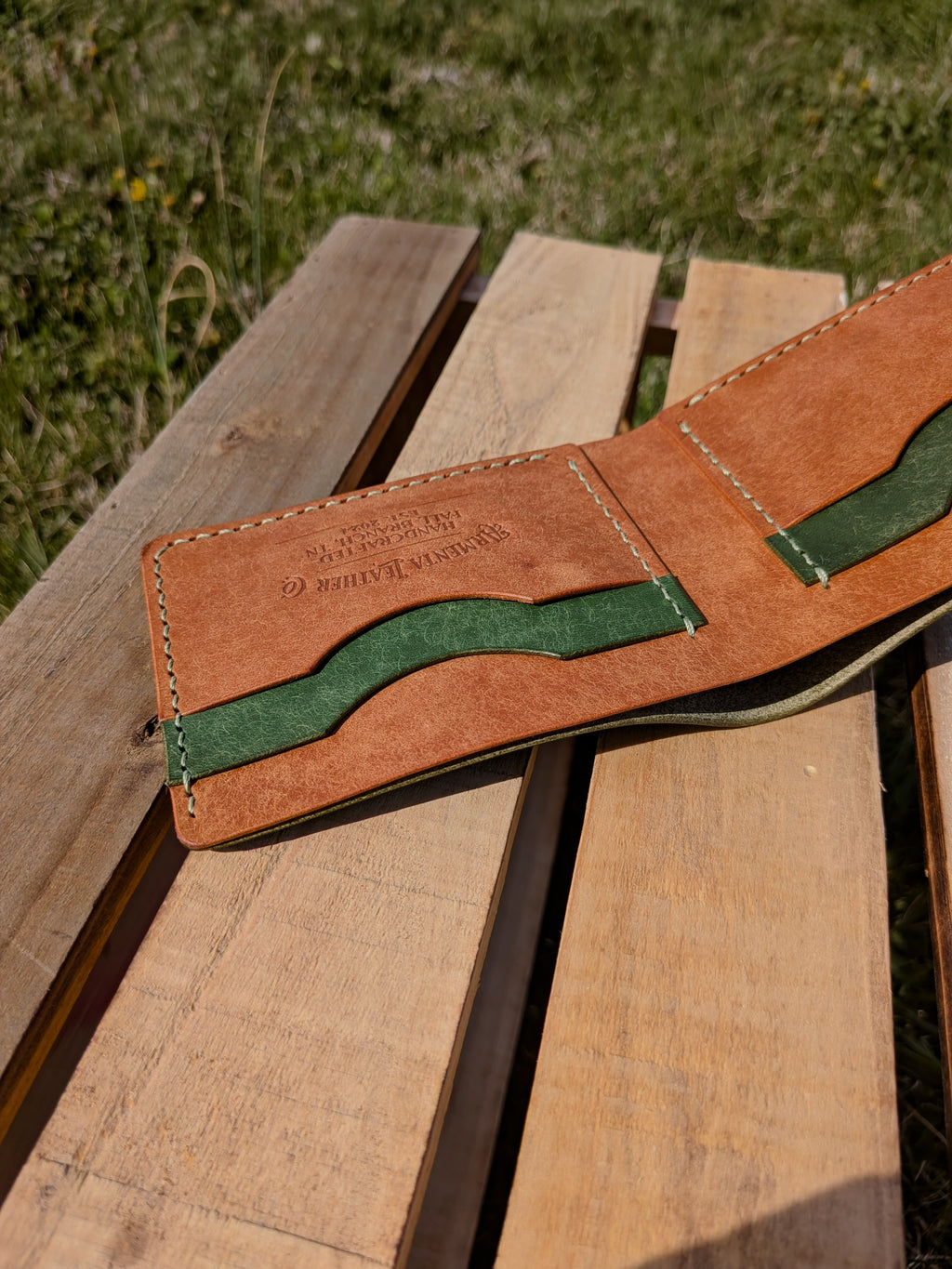 Traditional Bifold - Green & Cognac
