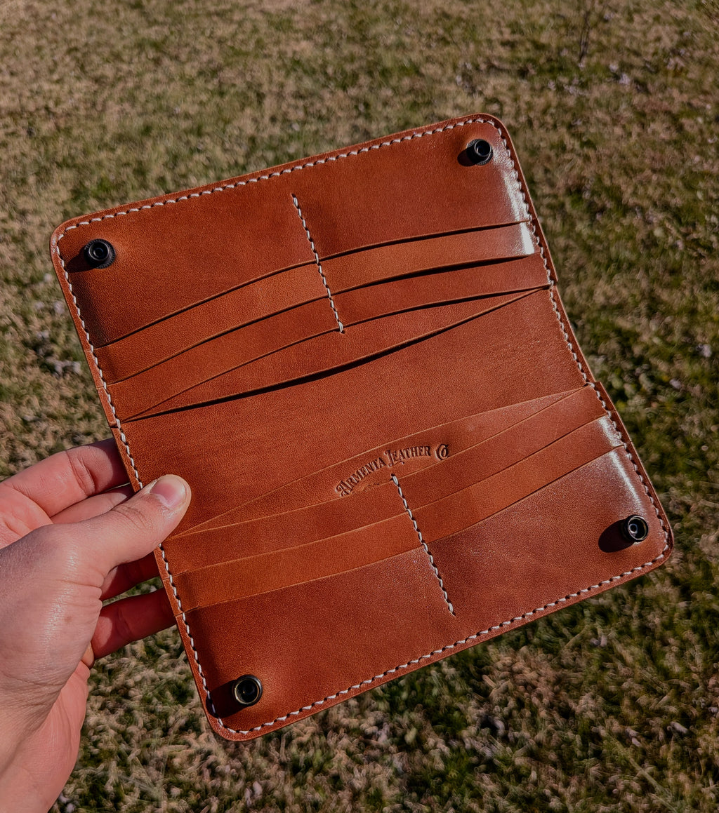 The Barkley Long Wallet - Green & Buck Brown