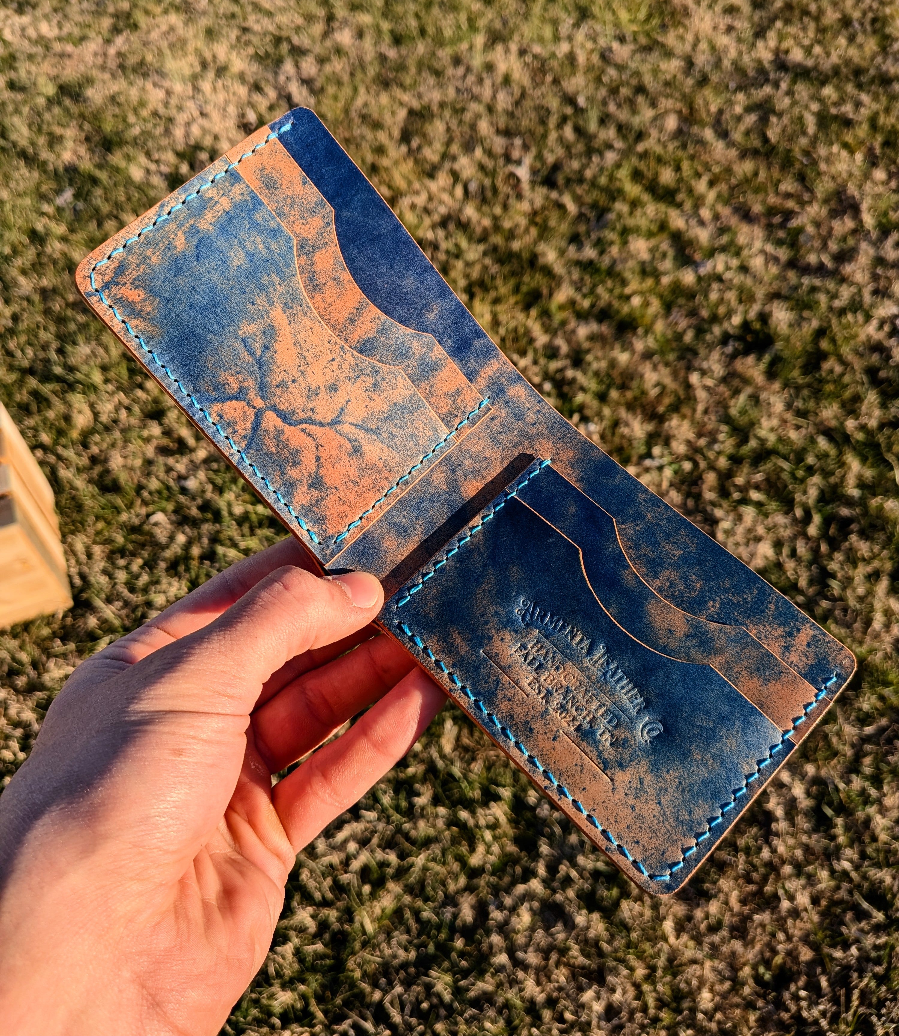 Traditional Bifold - Shell Cordovan - Marbled Ocean