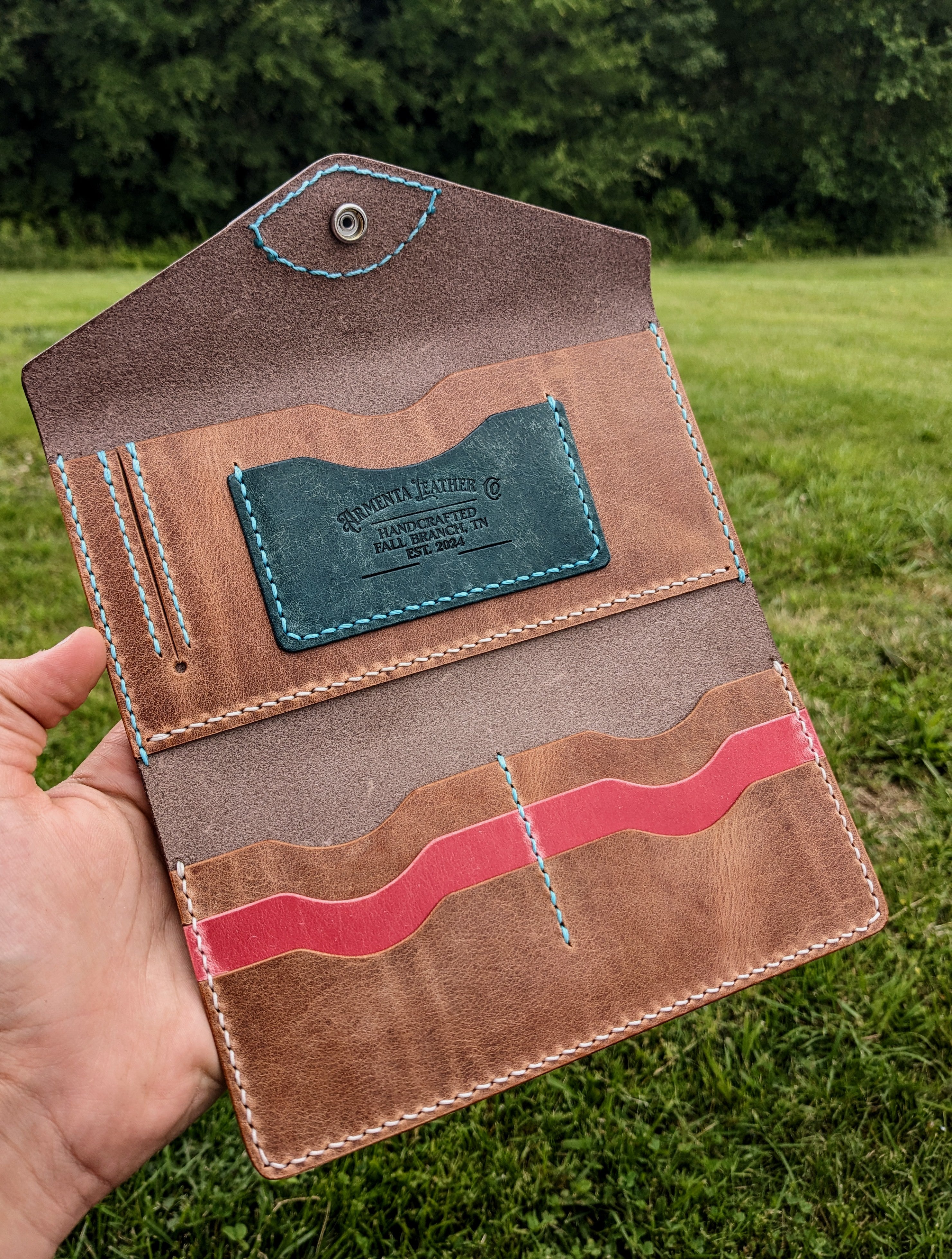 The Madeline - Quadruple Leather w/ Cream & Turquoise