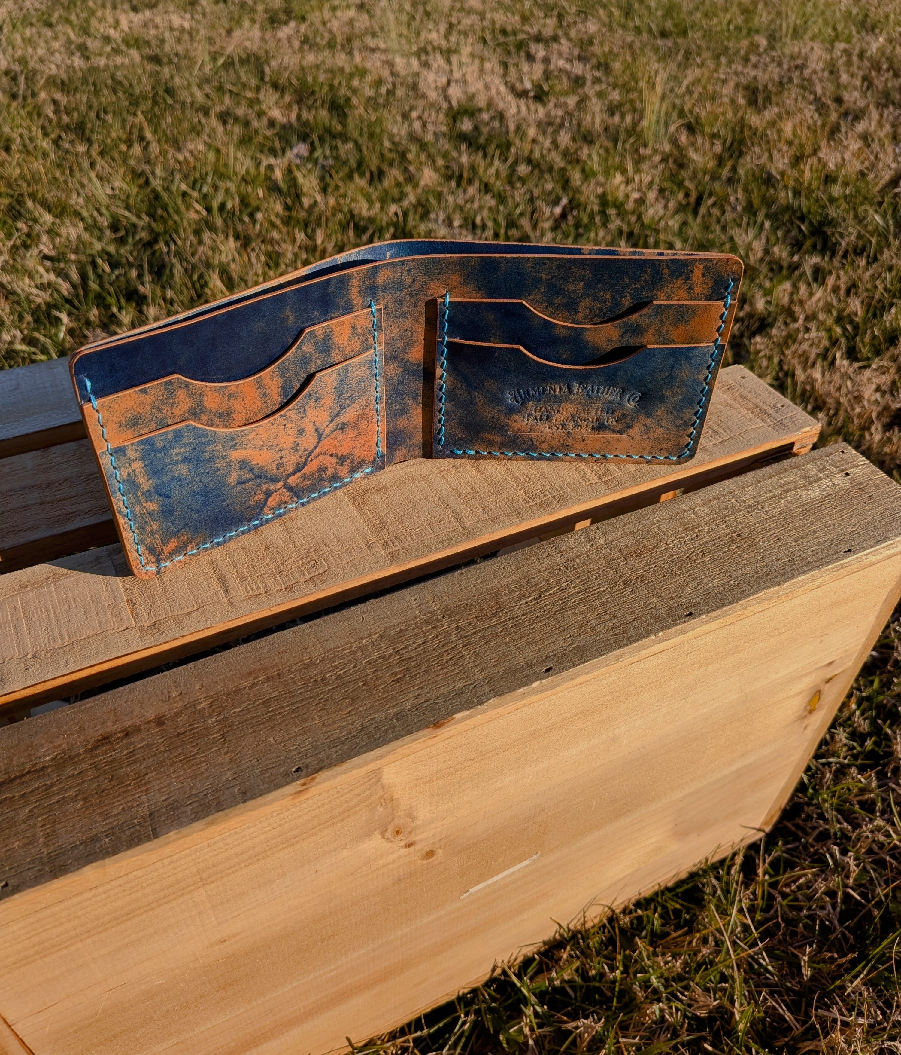 Traditional Bifold - Shell Cordovan - Marbled Ocean