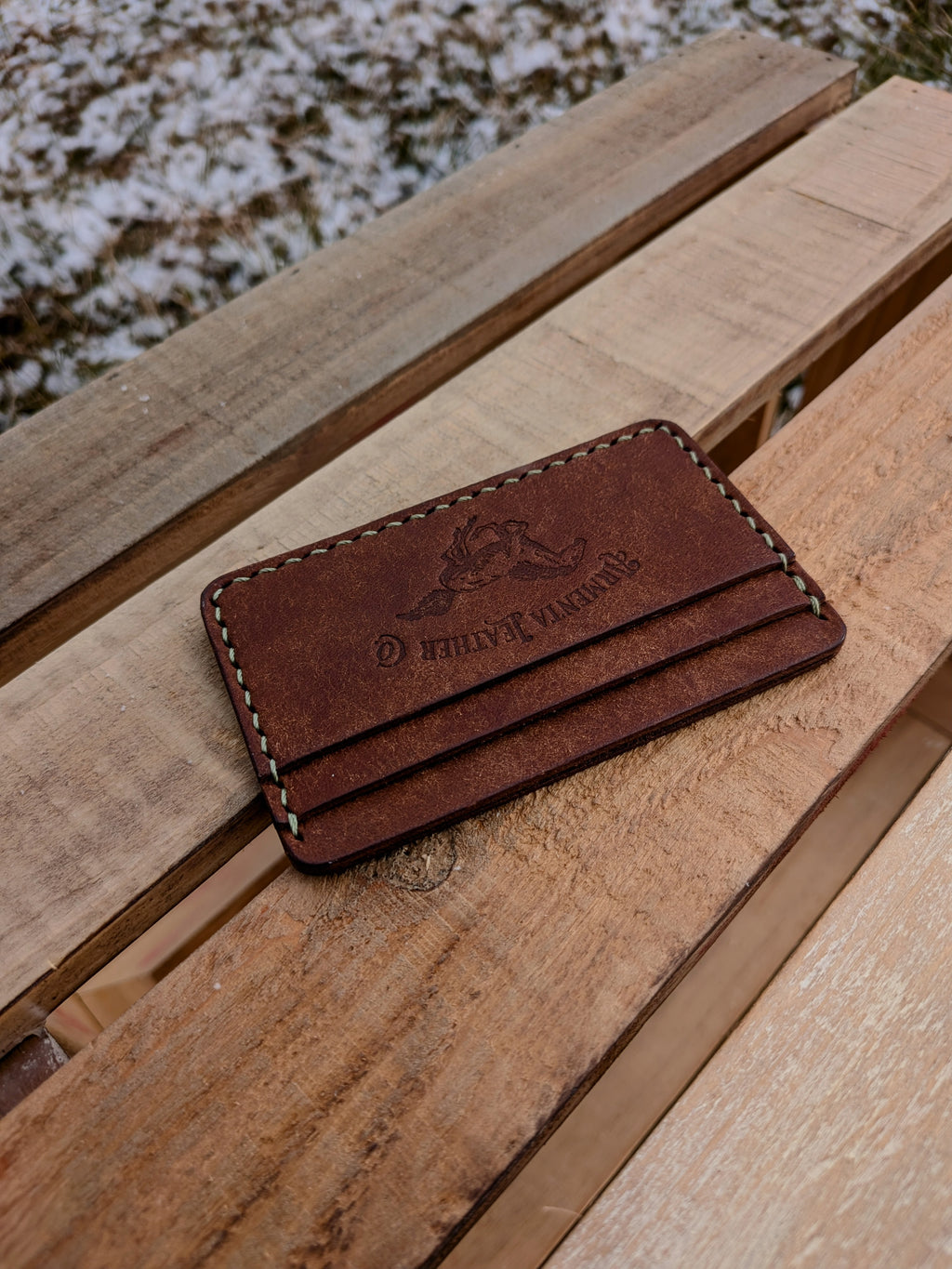 Erwin Card Wallet - Walnut w/ Pistachio
