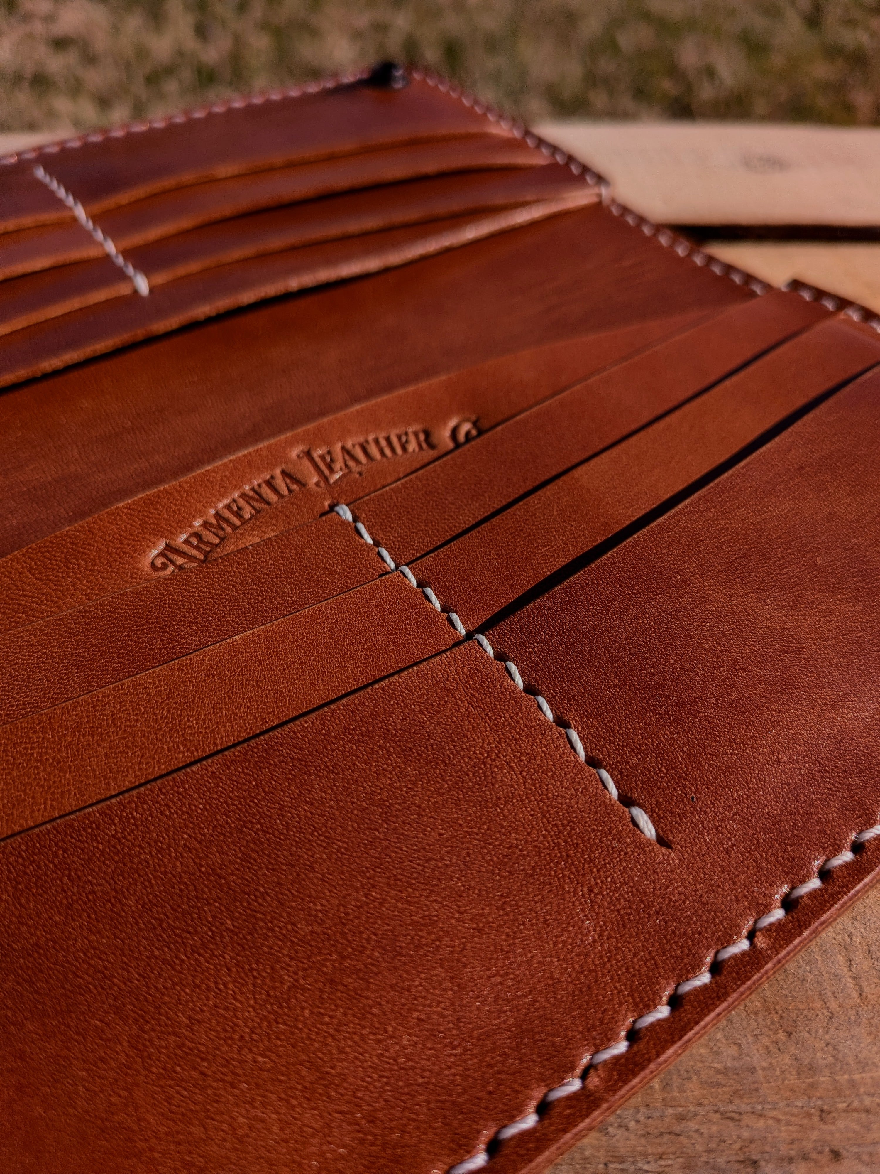 The Barkley Long Wallet - Green & Buck Brown