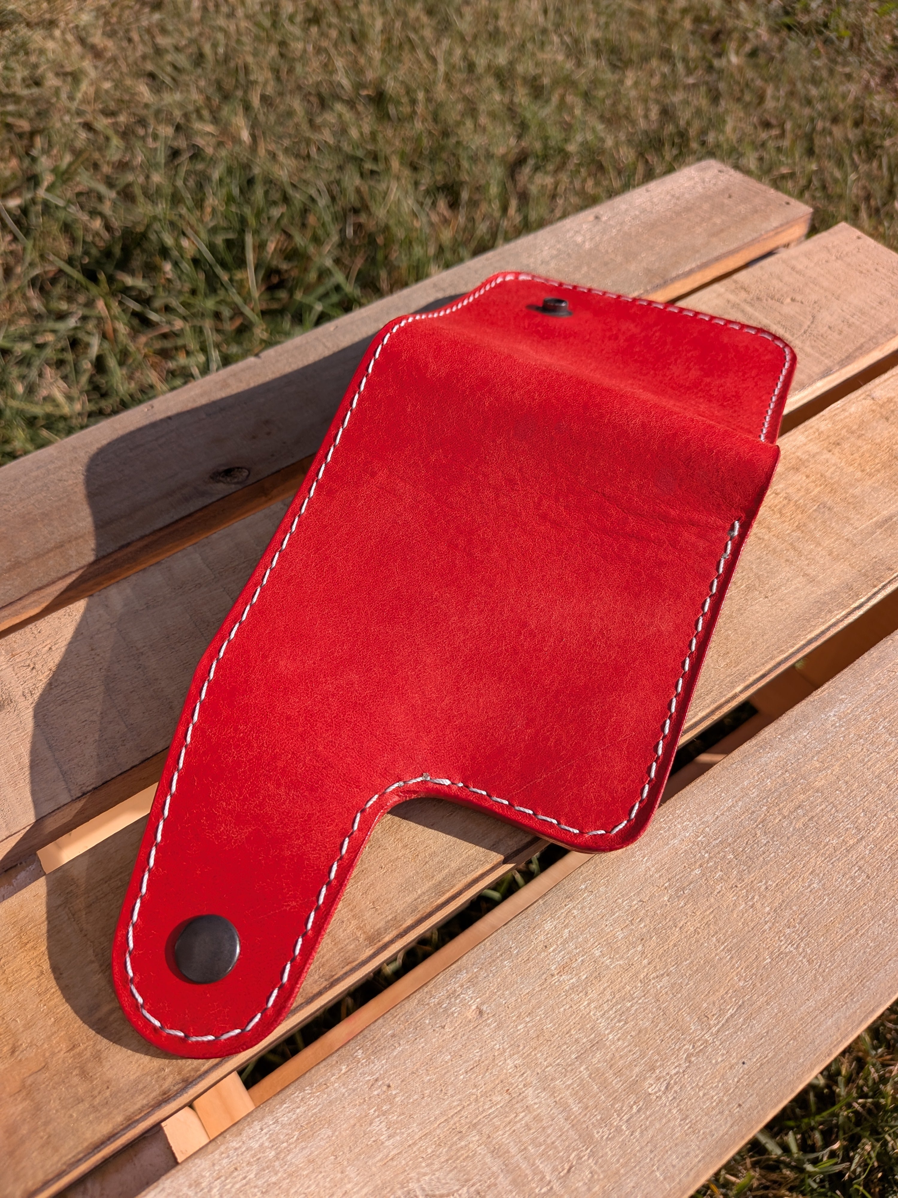 Short Snap Wallet - Red Pueblo w/ Crystal Blue