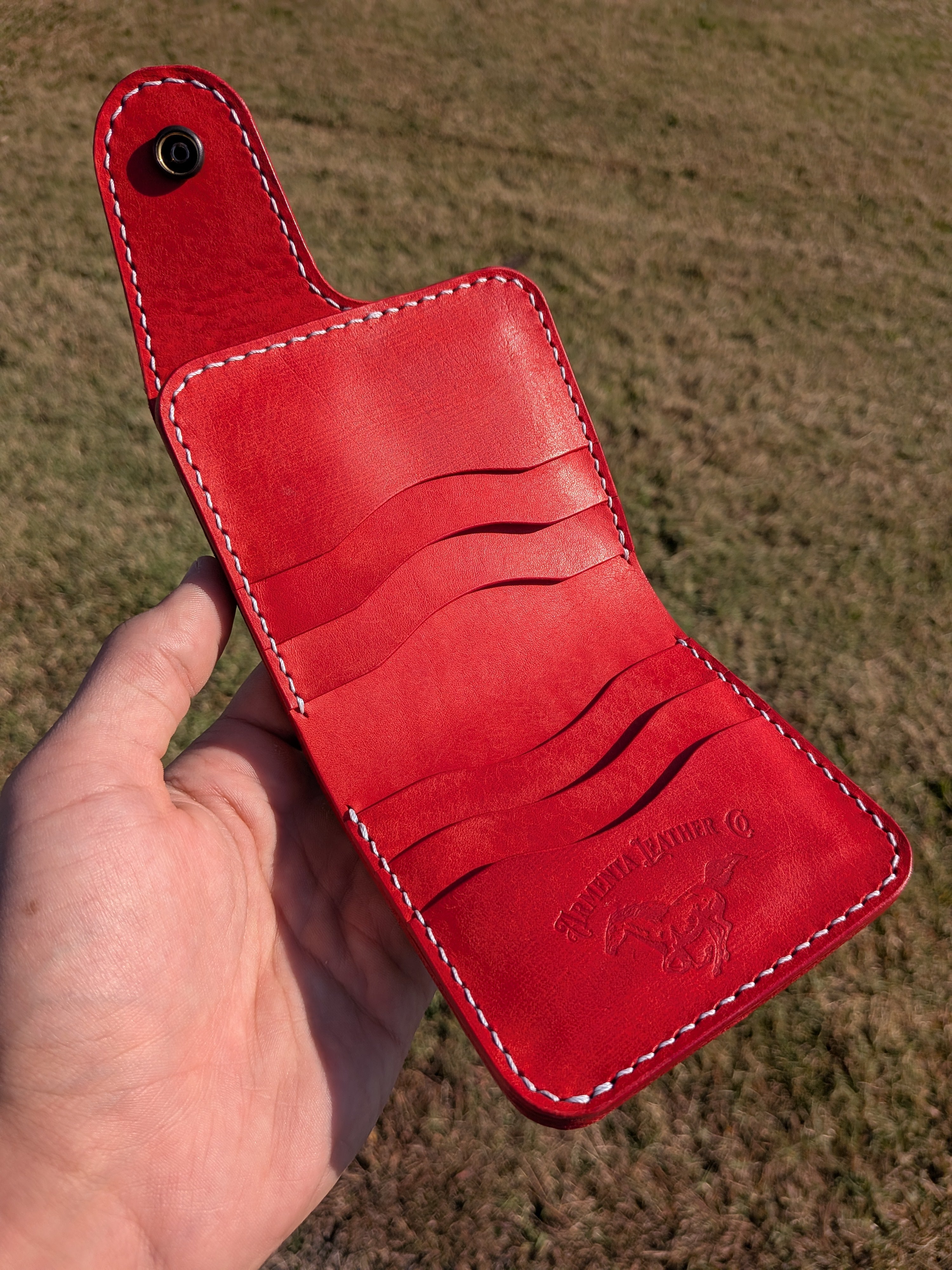 Short Snap Wallet - Red Pueblo w/ Crystal Blue