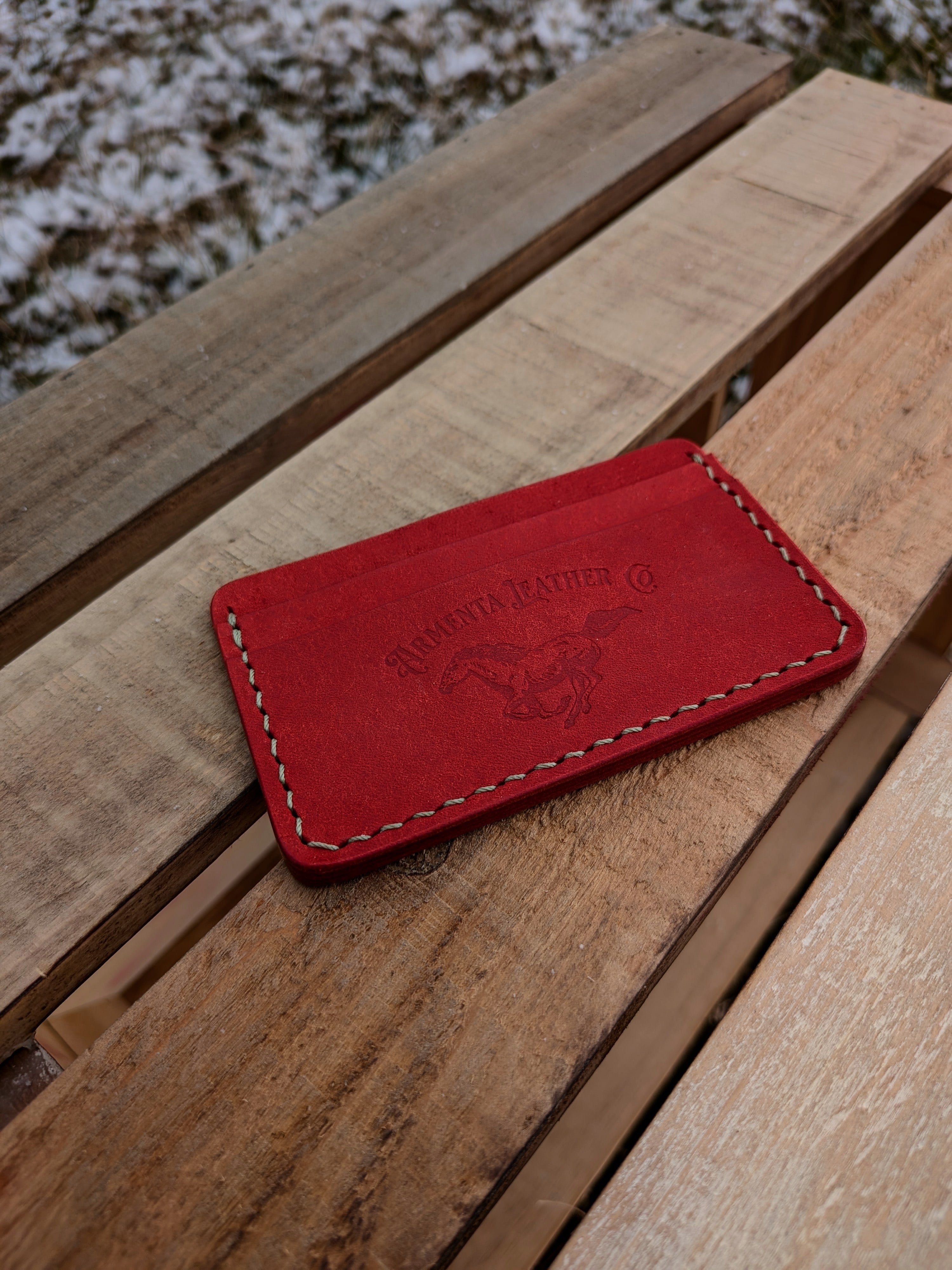 Erwin Card Wallet - Red w/ Pistachio