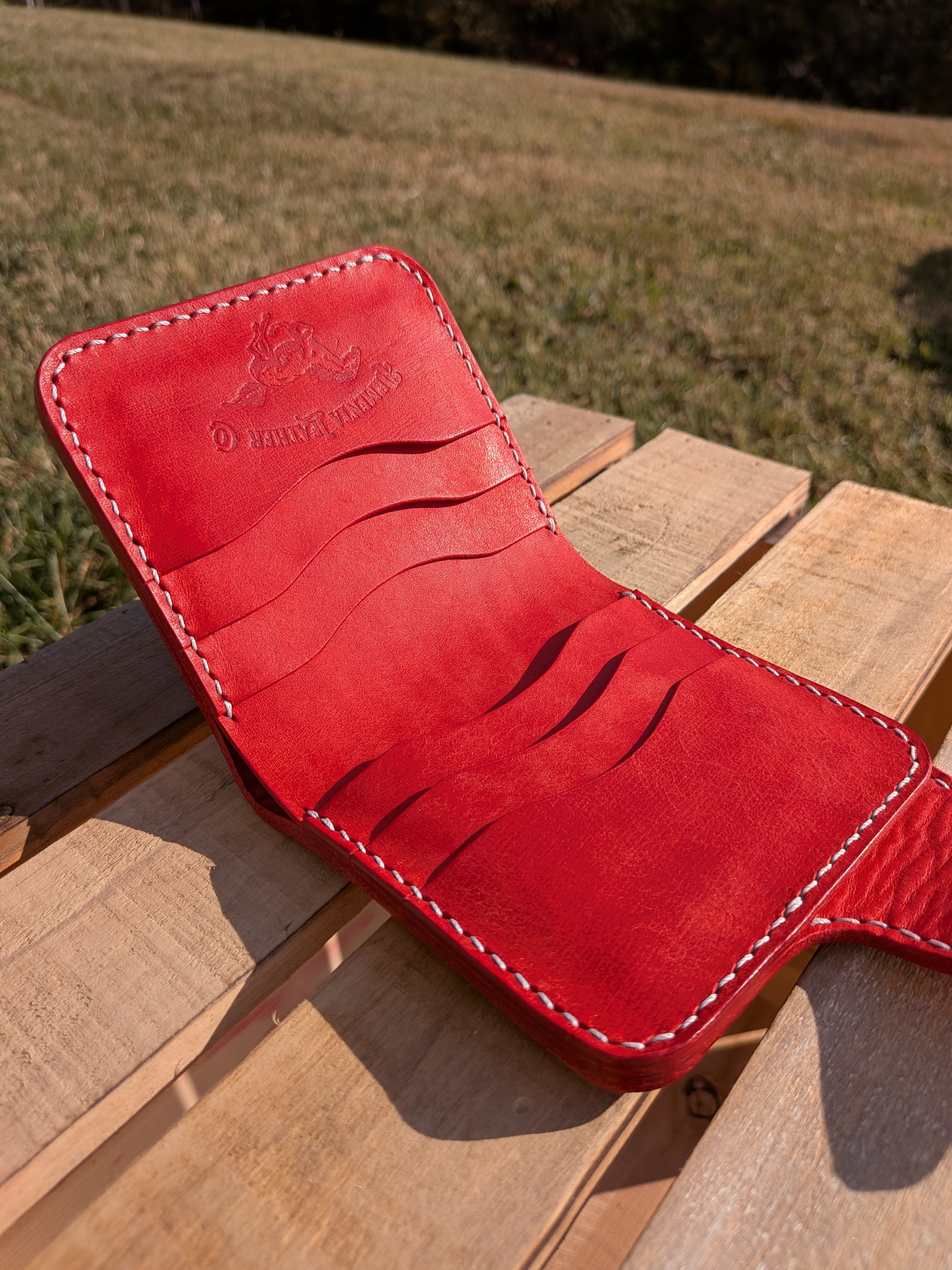 Short Snap Wallet - Red Pueblo w/ Crystal Blue