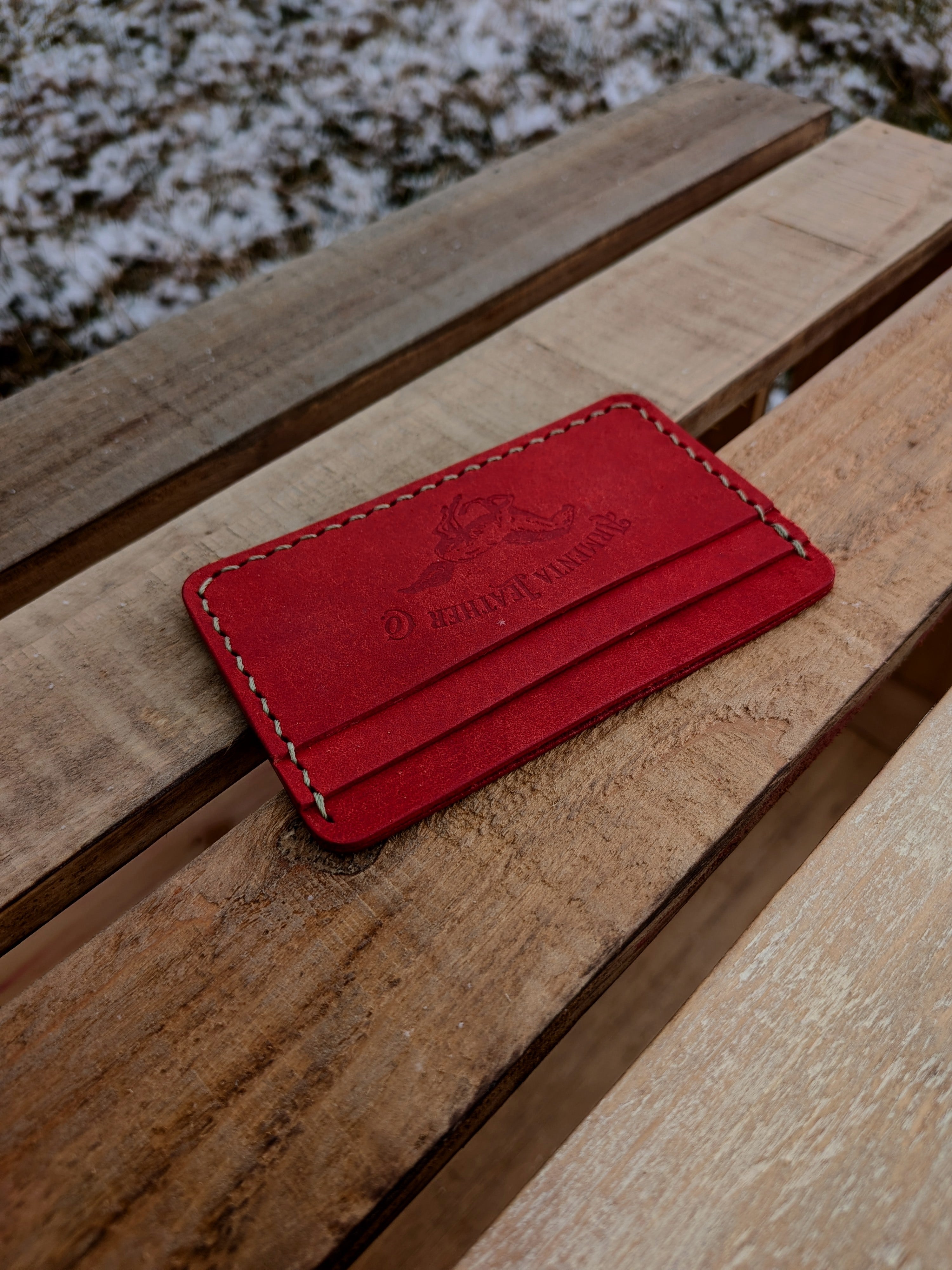 Erwin Card Wallet - Red w/ Pistachio