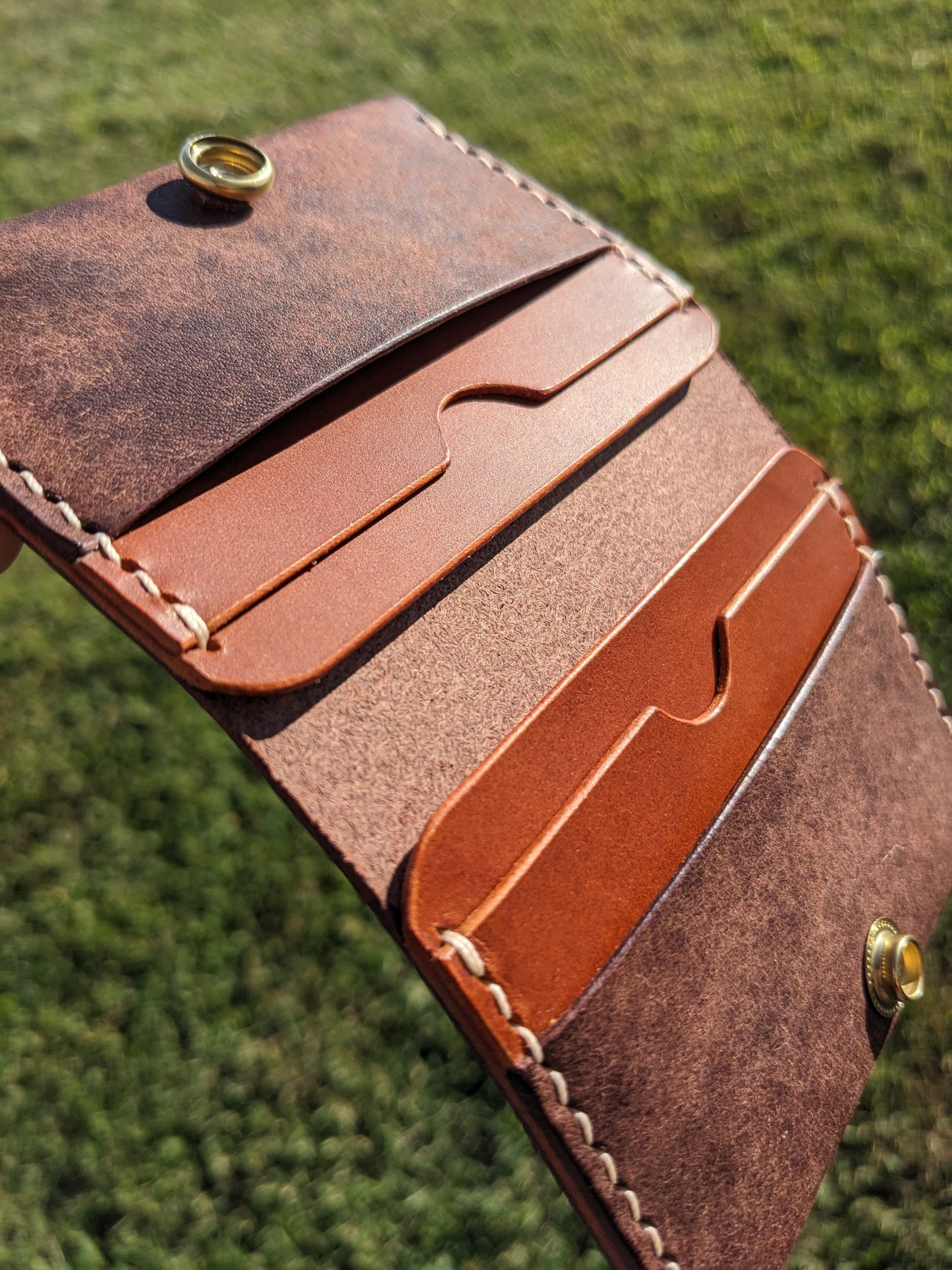 Monte Snap Wallet - Tobacco & Chestnut w/ Light Peach