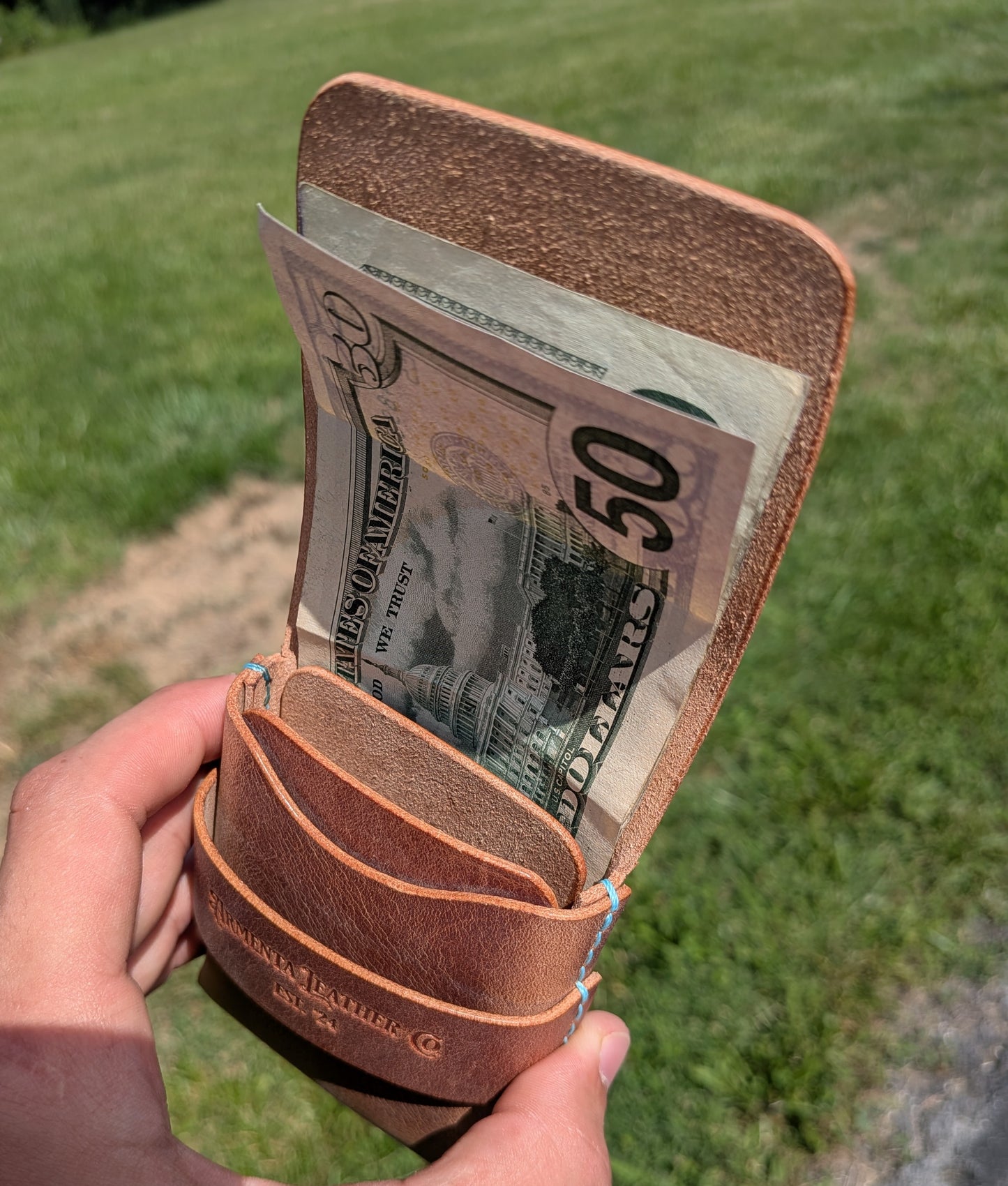One Off Flap Wallet - Sedona & Baby Blue