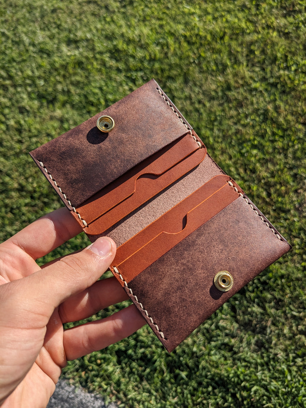 Monte Snap Wallet - Tobacco & Chestnut w/ Light Peach
