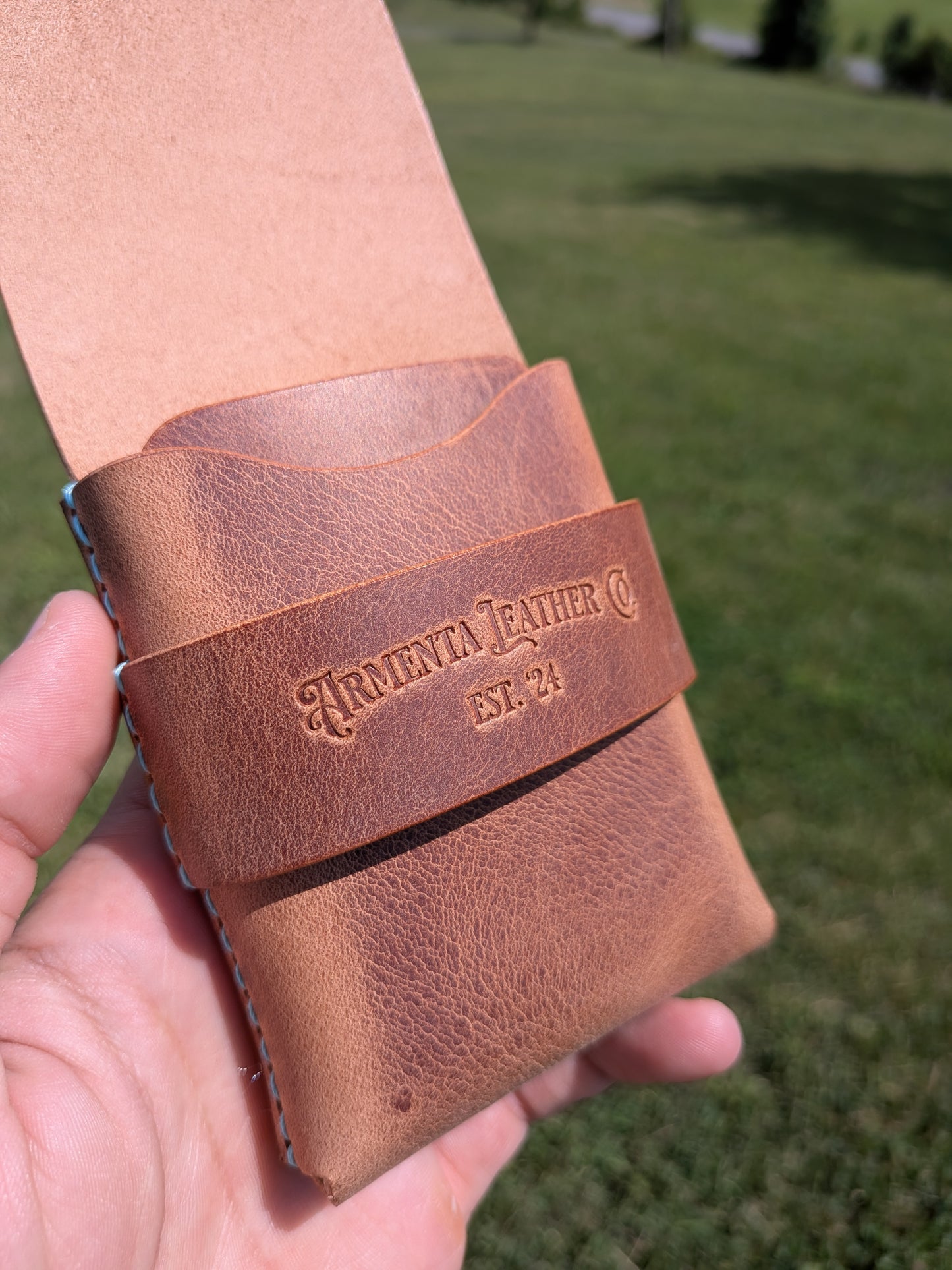 One Off Flap Wallet - Sedona & Baby Blue