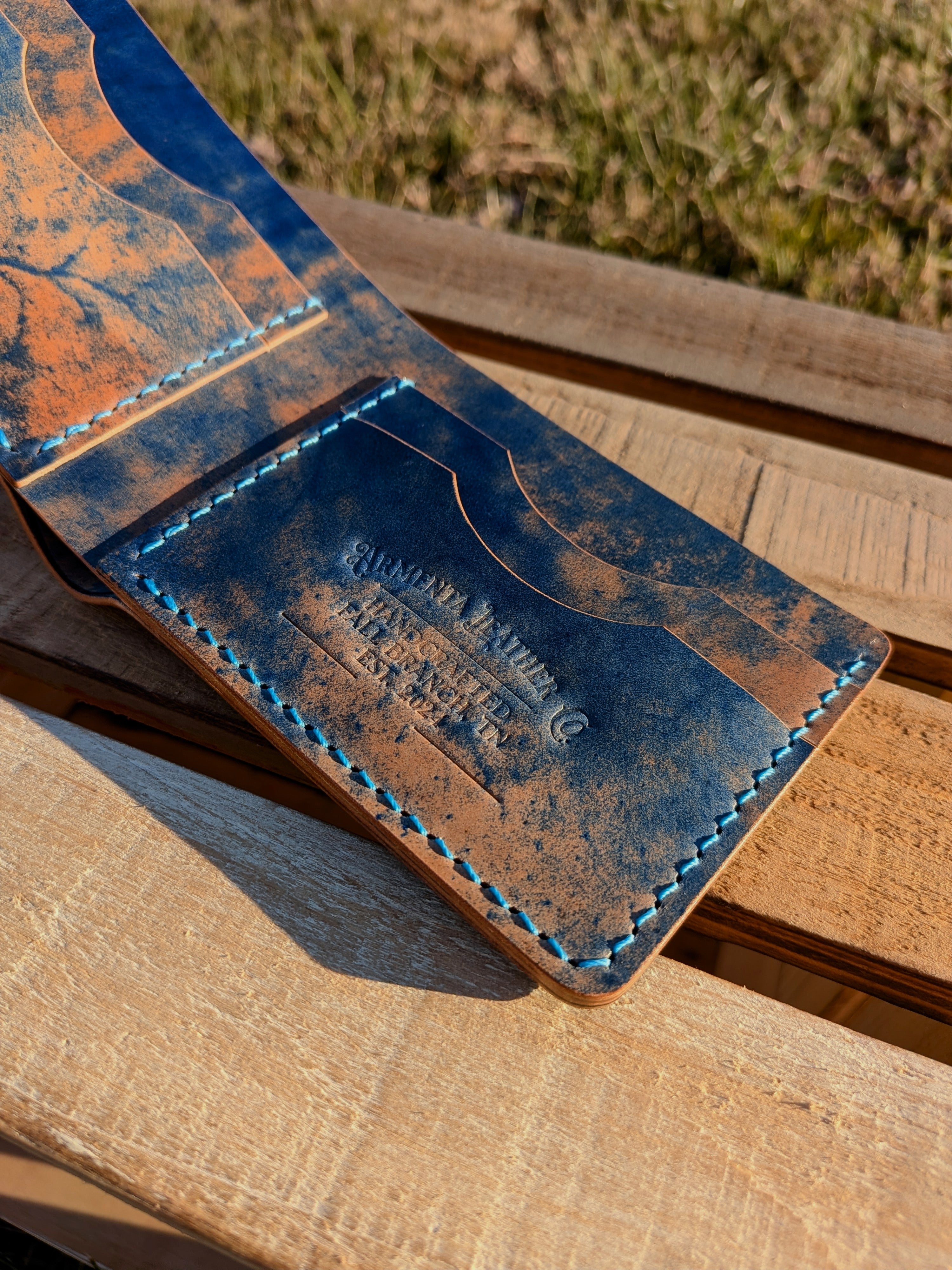 Traditional Bifold - Shell Cordovan - Marbled Ocean