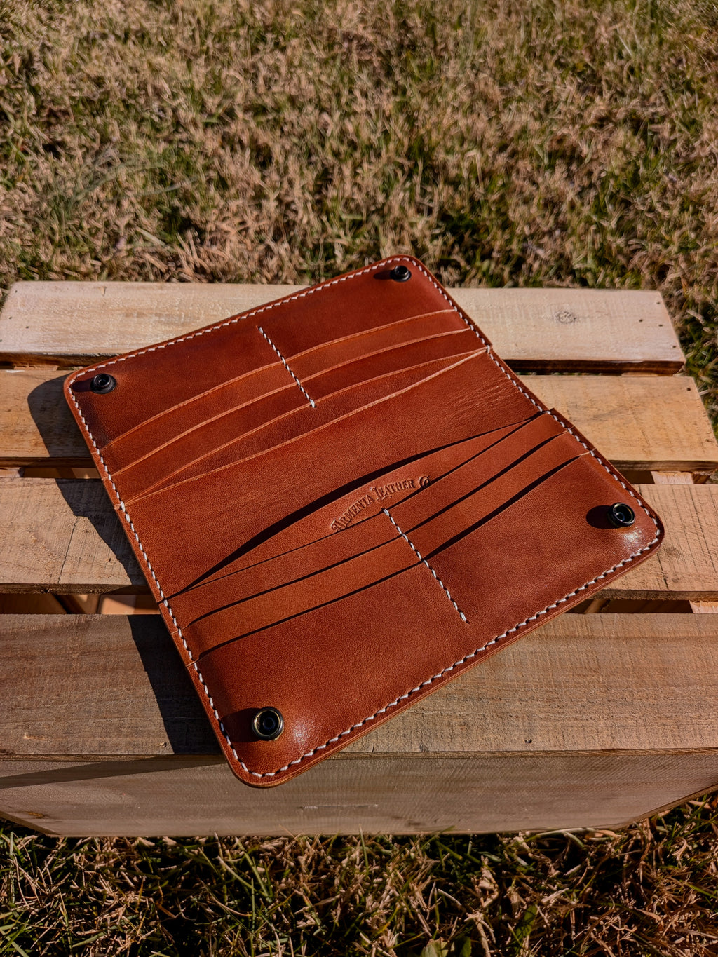 The Barkley Long Wallet - Green & Buck Brown