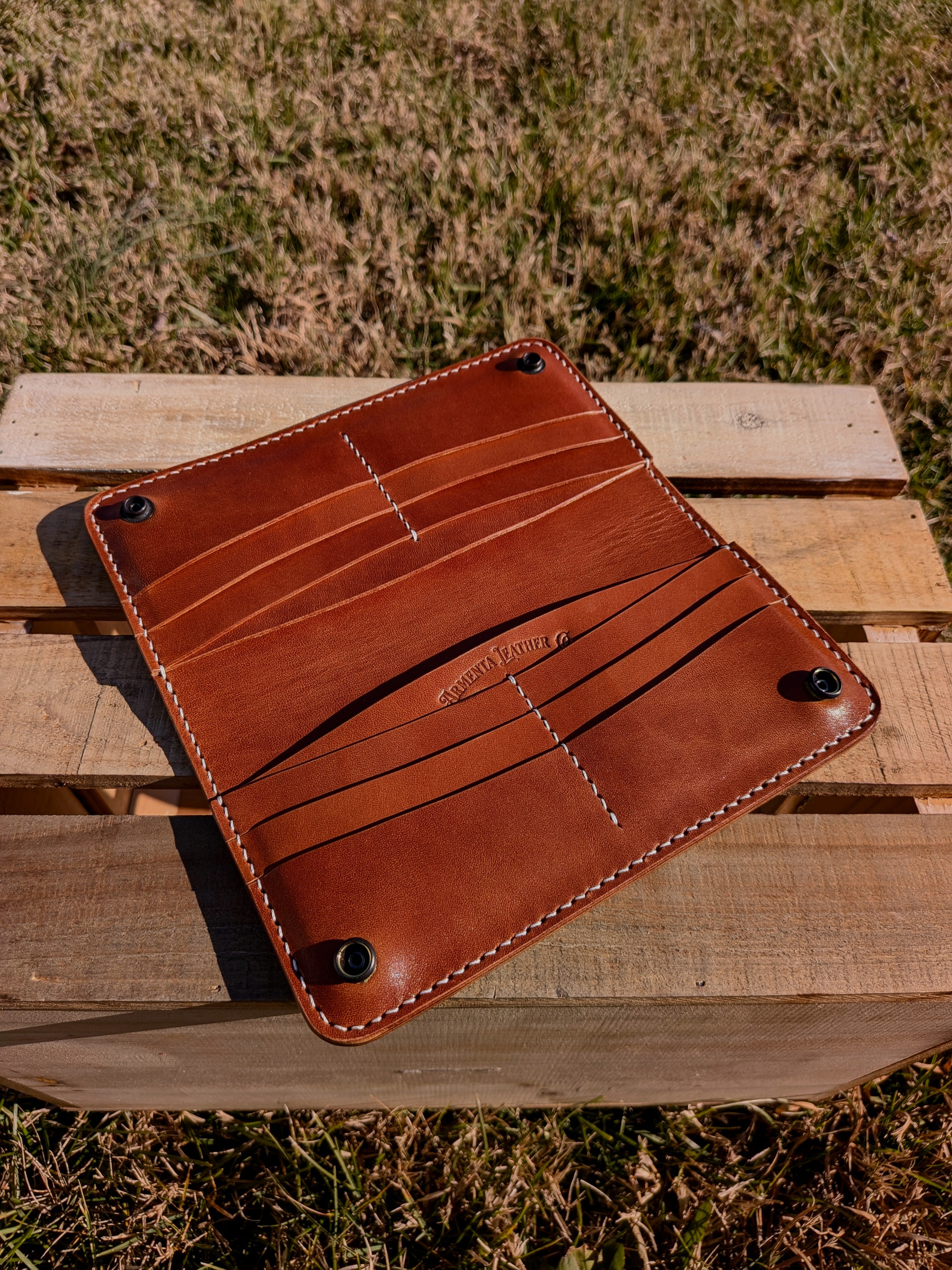 The Barkley Long Wallet - Green & Buck Brown