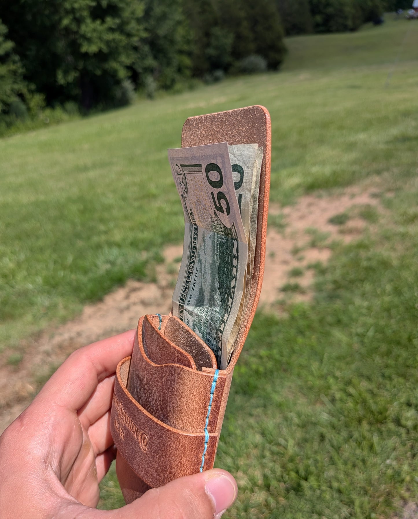 One Off Flap Wallet - Sedona & Baby Blue