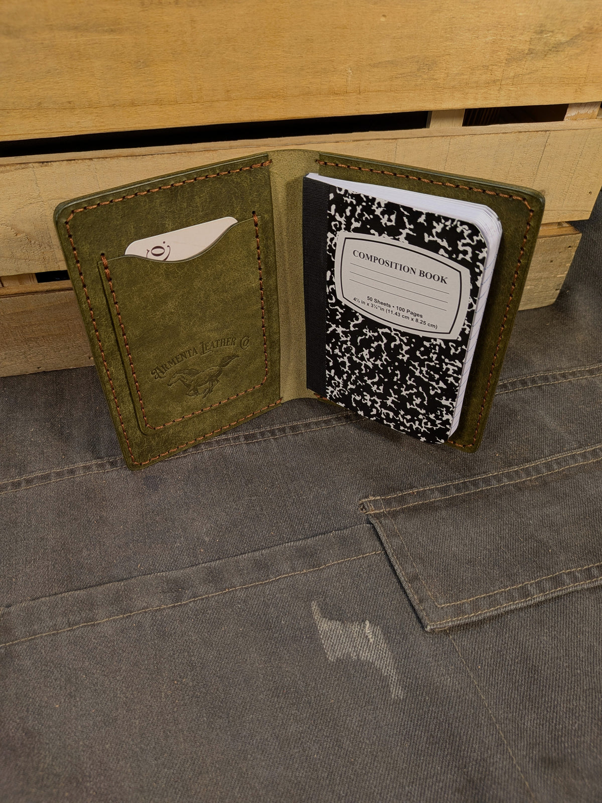 Small Journal Wallet - Moss Green
