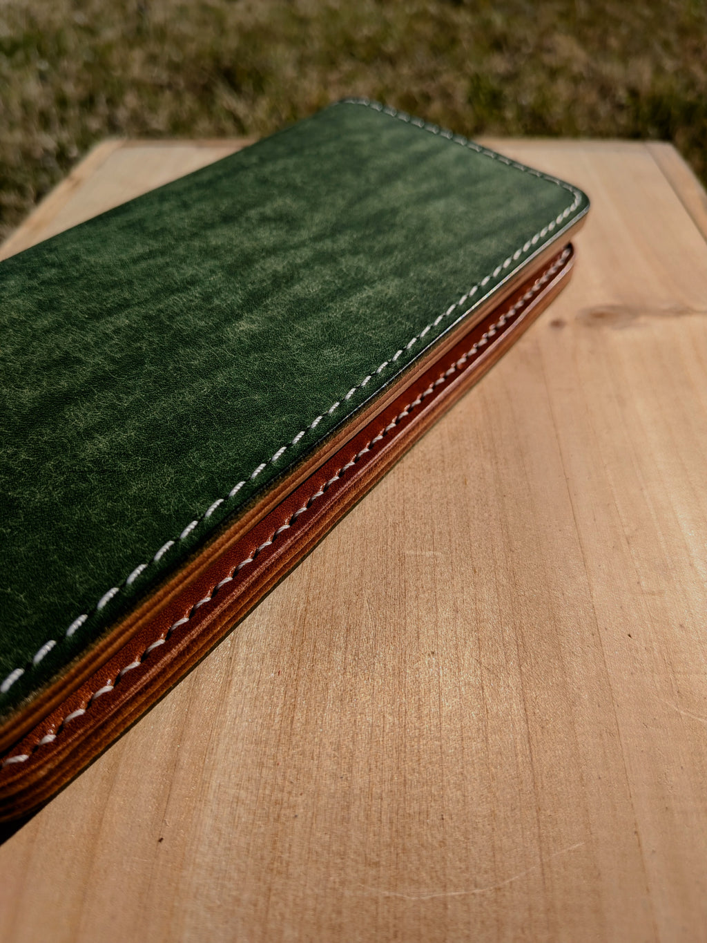 The Barkley Long Wallet - Green & Buck Brown