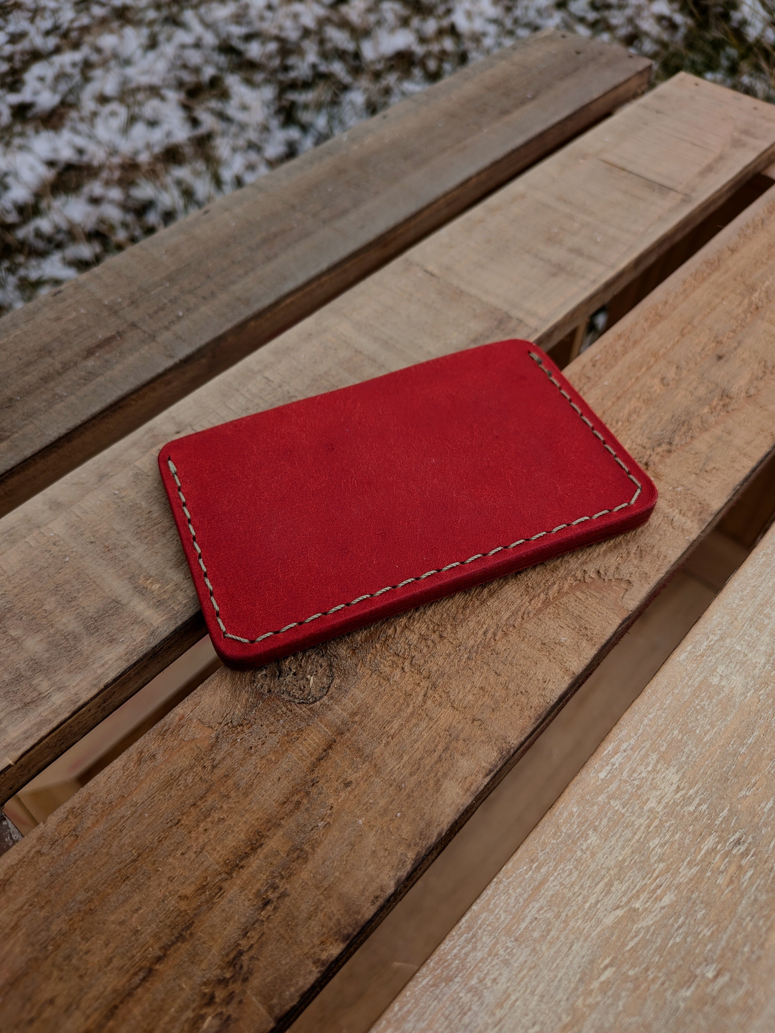 Erwin Card Wallet - Red w/ Pistachio