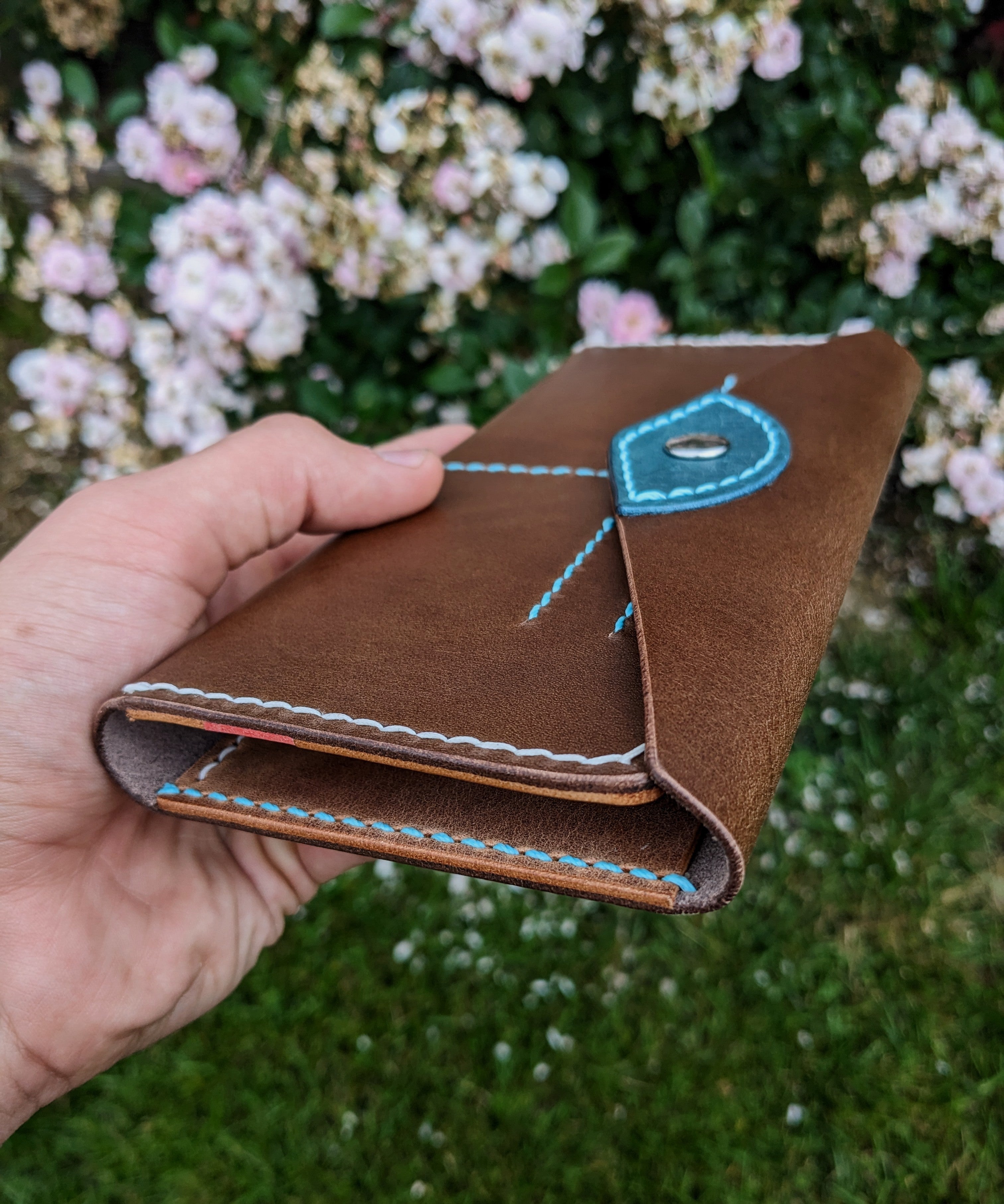 The Madeline - Quadruple Leather w/ Cream & Turquoise