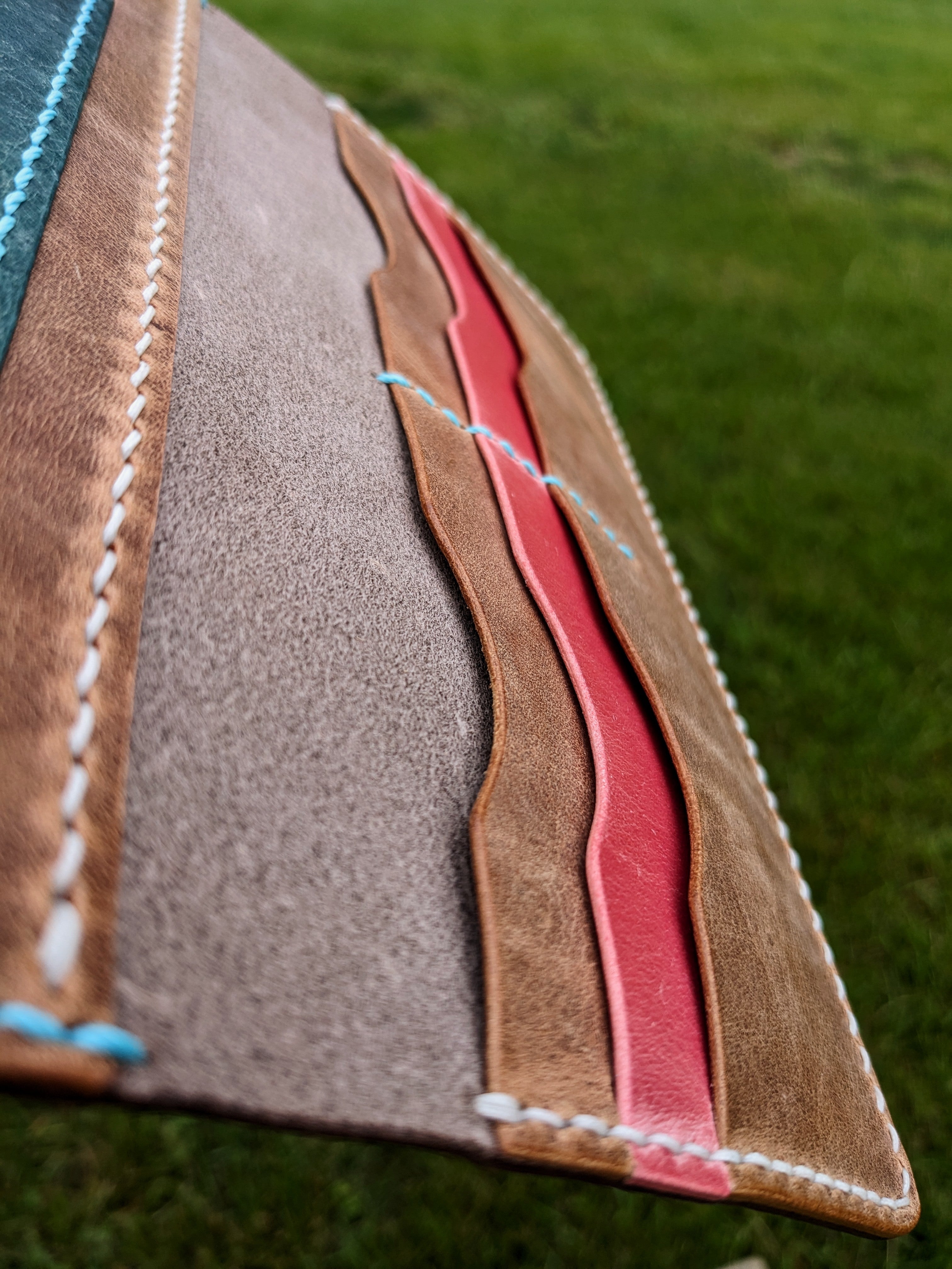 The Madeline - Quadruple Leather w/ Cream & Turquoise