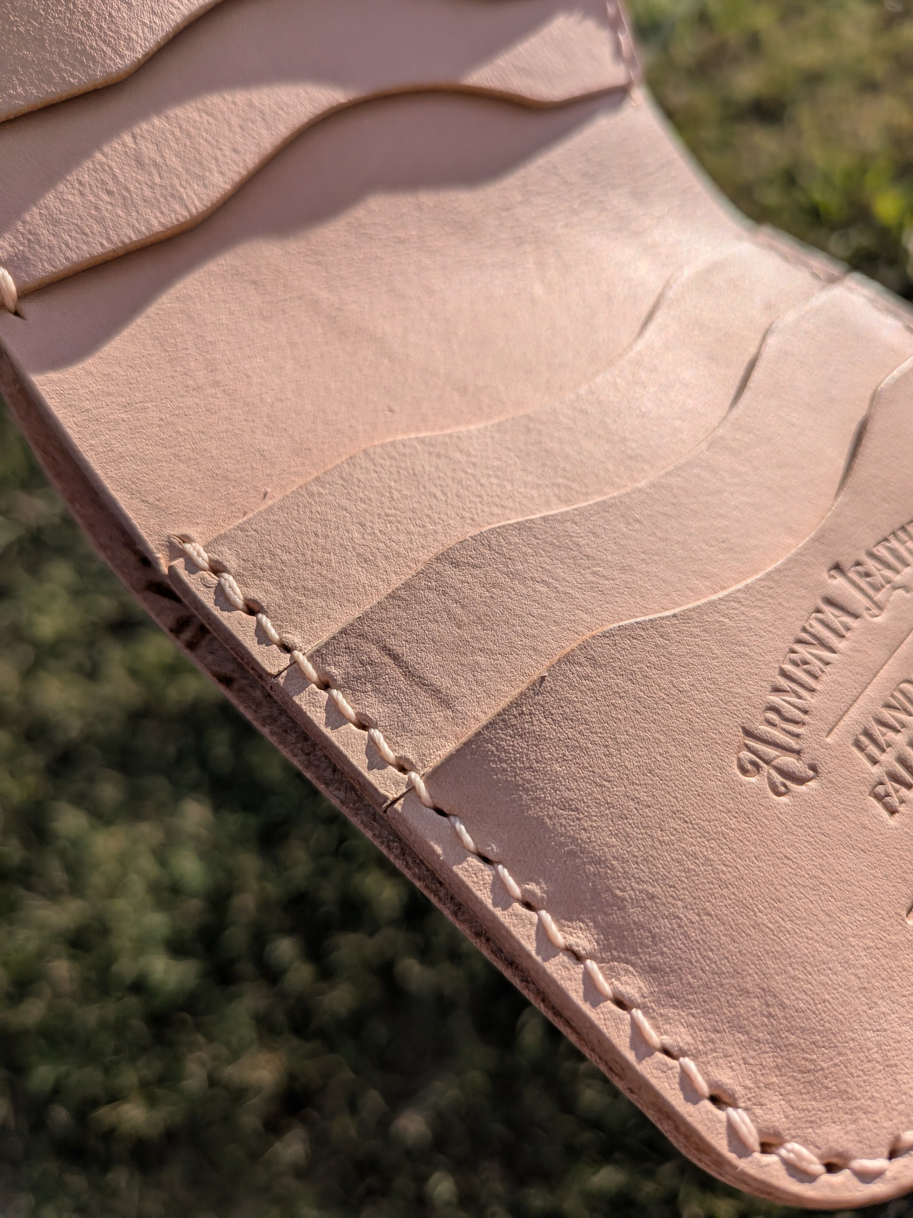 Short Snap Wallet - Raw Natural w/ Light Peach