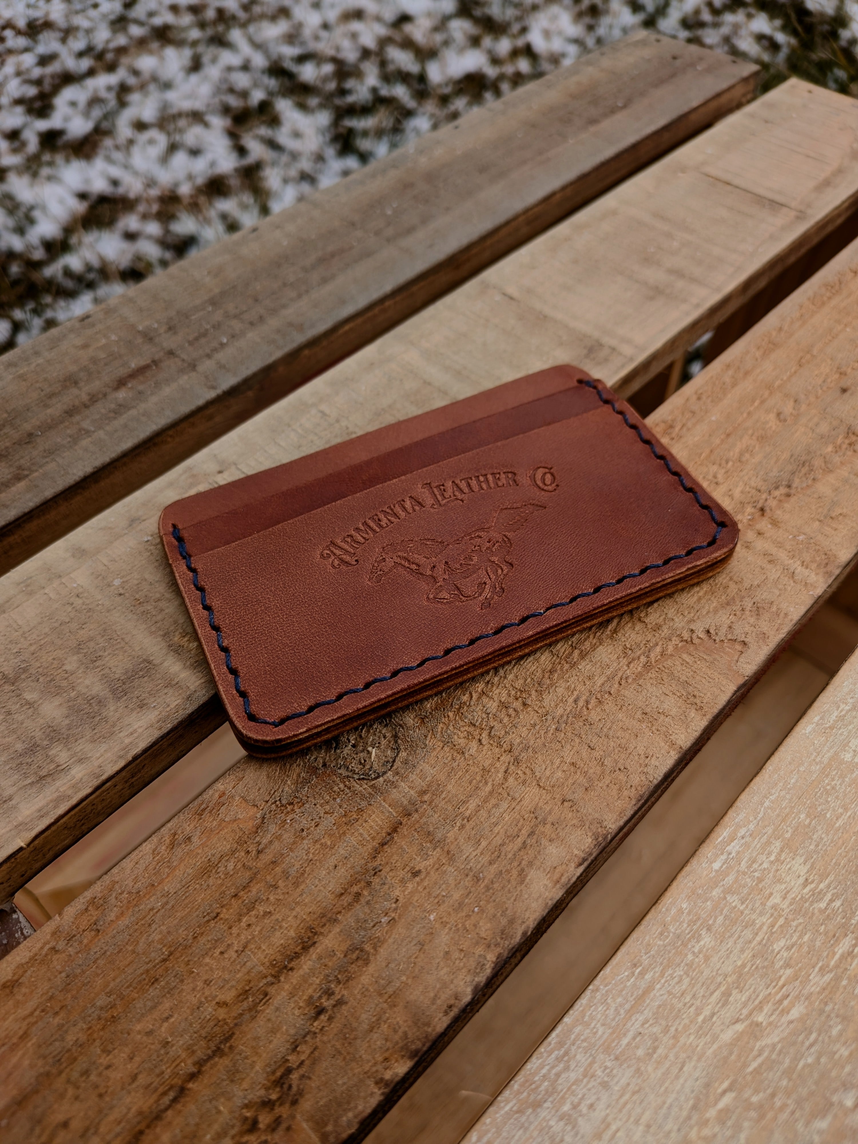 Erwin Card Wallet - Buck Brown w/ Royal Blue