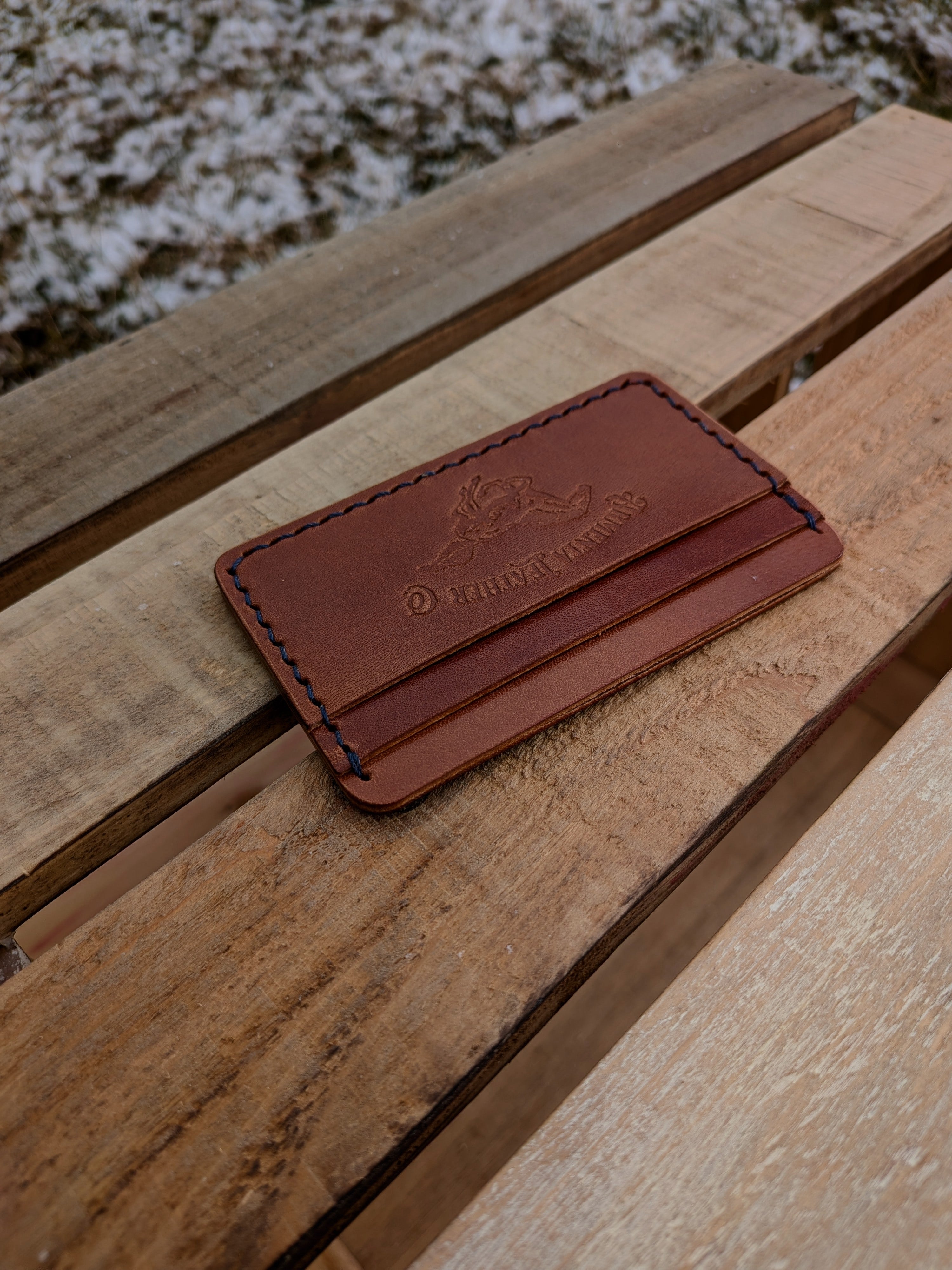 Erwin Card Wallet - Buck Brown w/ Royal Blue