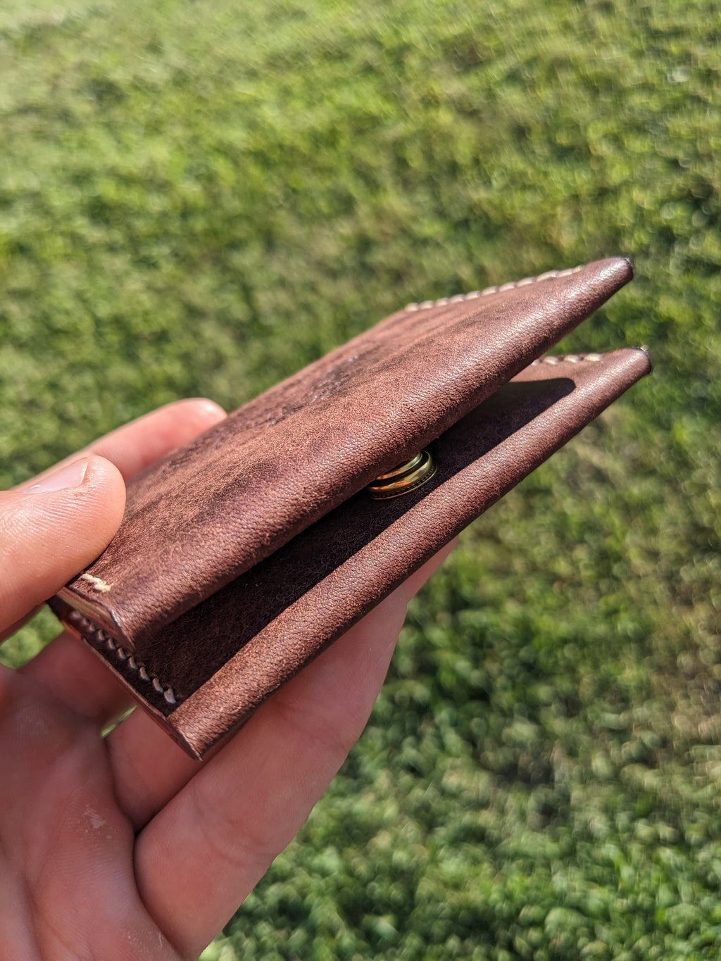 Monte Snap Wallet - Tobacco & Chestnut w/ Light Peach